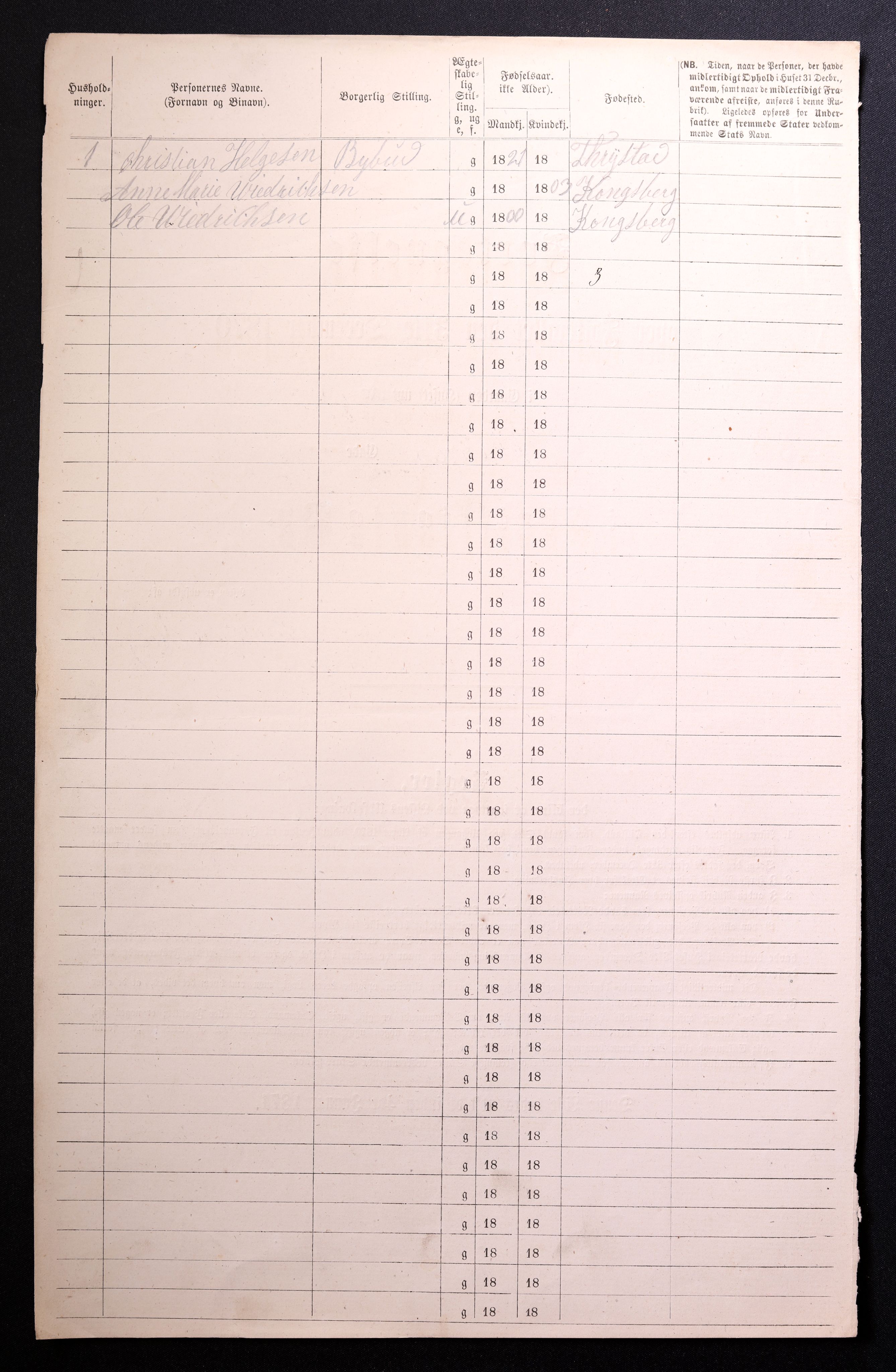 RA, 1870 census for 0301 Kristiania, 1870, p. 1406