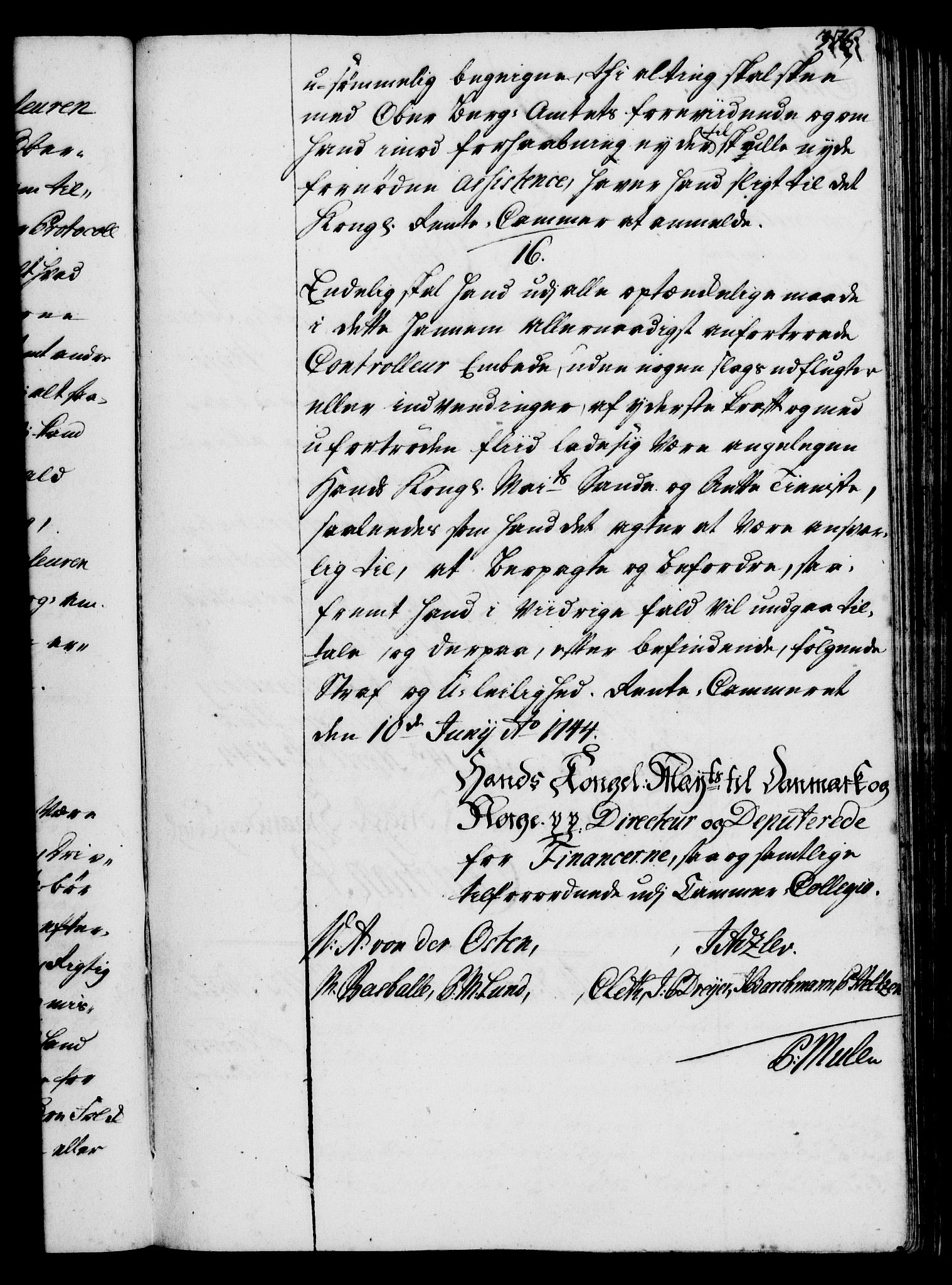 Rentekammeret, Kammerkanselliet, RA/EA-3111/G/Gg/Ggi/L0002: Norsk instruksjonsprotokoll med register (merket RK 53.35), 1729-1751, p. 376