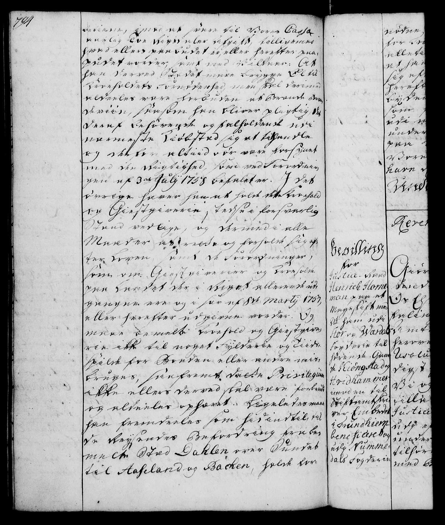 Rentekammeret, Kammerkanselliet, AV/RA-EA-3111/G/Gg/Gga/L0007: Norsk ekspedisjonsprotokoll med register (merket RK 53.7), 1759-1768, p. 794