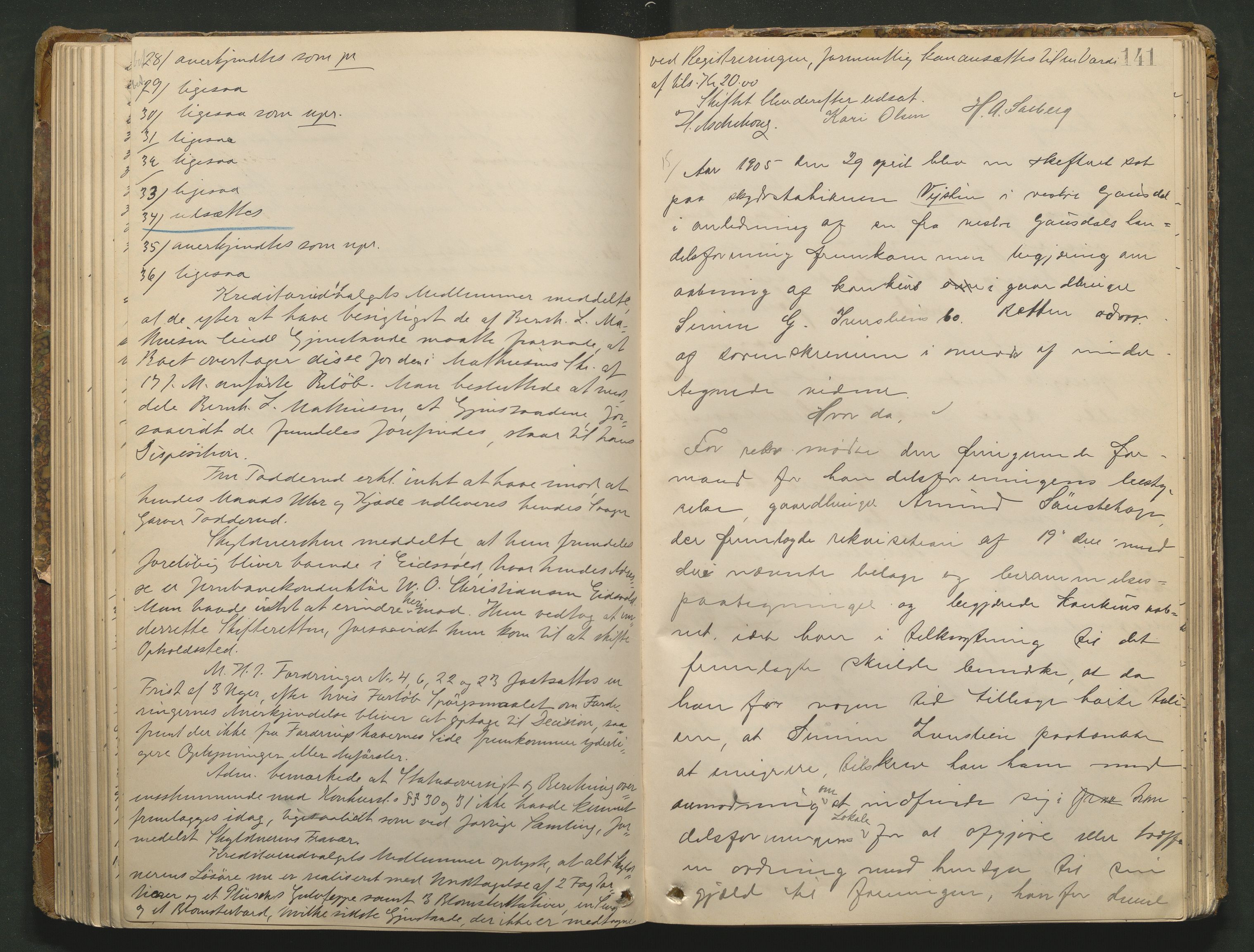 Sør-Gudbrandsdal tingrett, AV/SAH-TING-004/J/Ja/Jad/L0001: Skifteforhandlingsprotokoll - Fåberg og Gausdal, 1899-1911, p. 140b-141a
