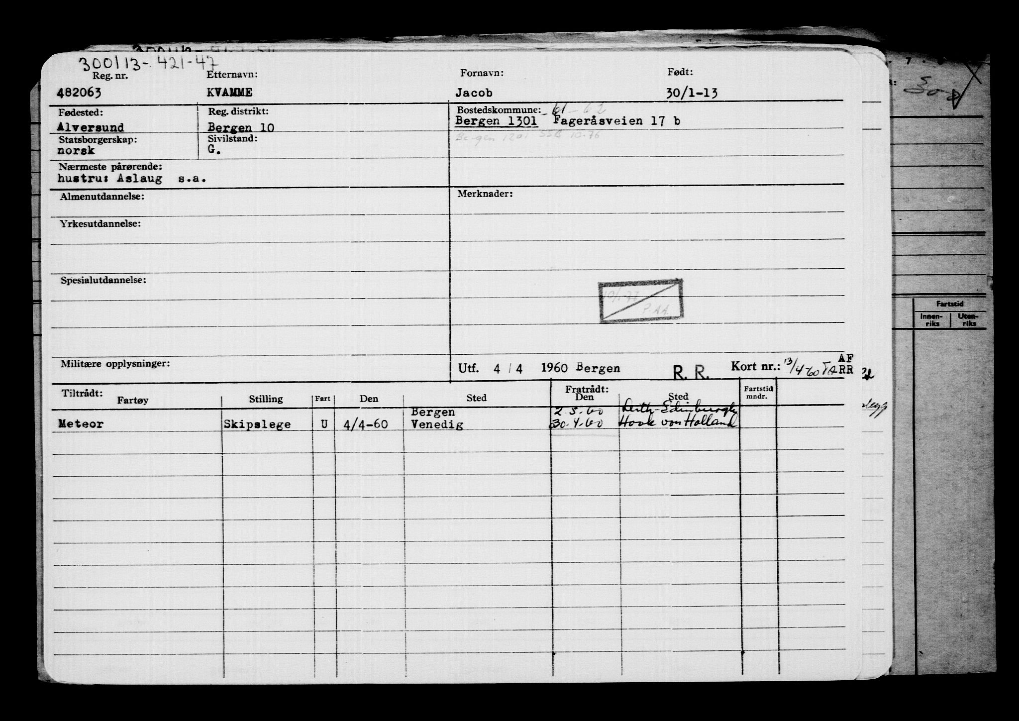 Direktoratet for sjømenn, AV/RA-S-3545/G/Gb/L0110: Hovedkort, 1913, p. 304