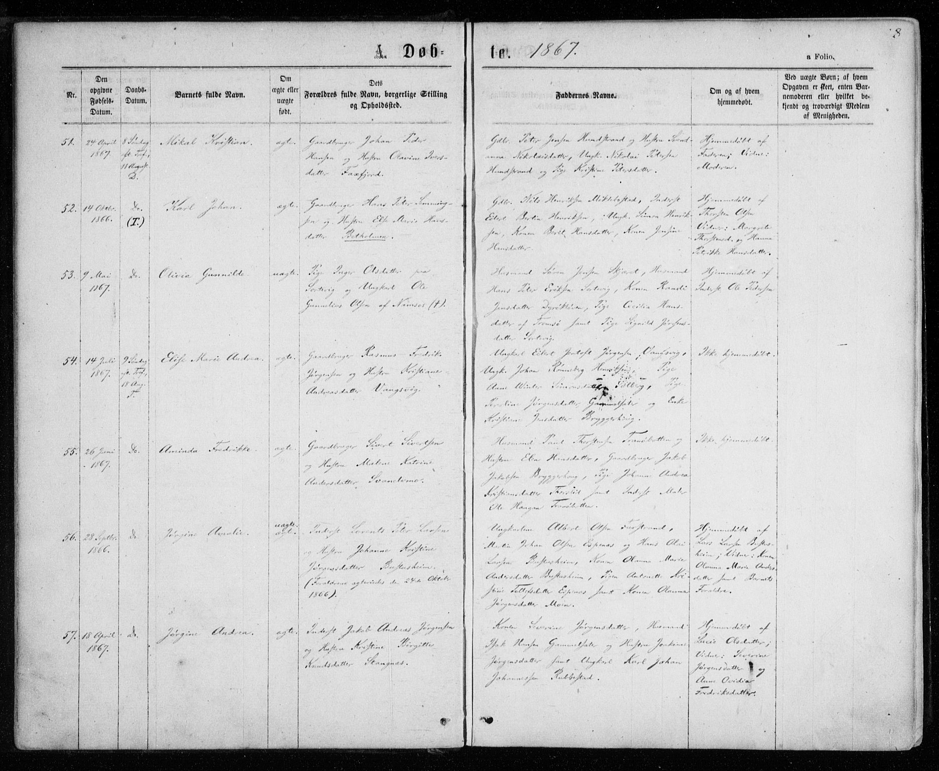 Tranøy sokneprestkontor, AV/SATØ-S-1313/I/Ia/Iaa/L0008kirke: Parish register (official) no. 8, 1867-1877, p. 8