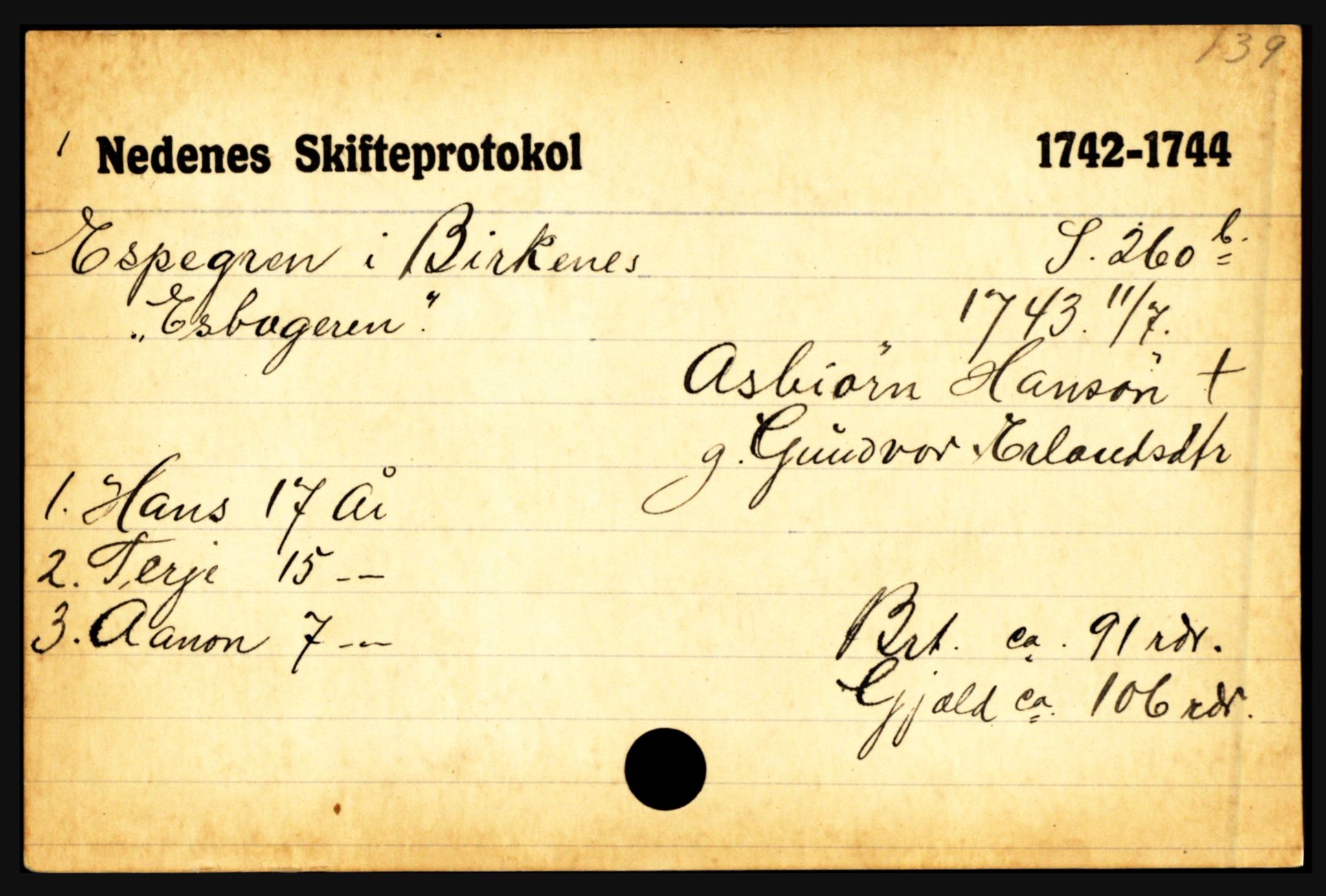 Nedenes sorenskriveri før 1824, AV/SAK-1221-0007/H, p. 6345