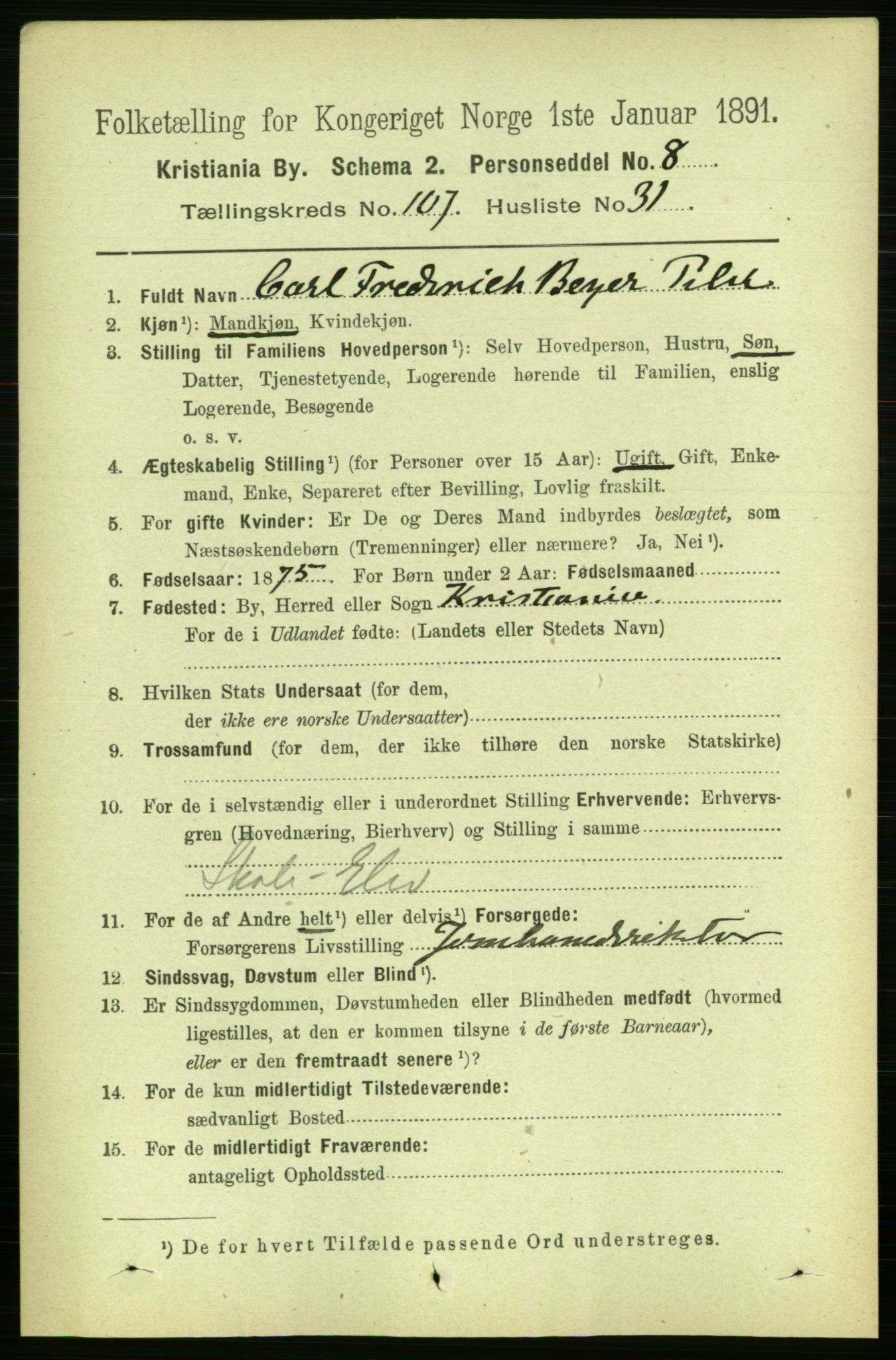 RA, 1891 census for 0301 Kristiania, 1891, p. 55112