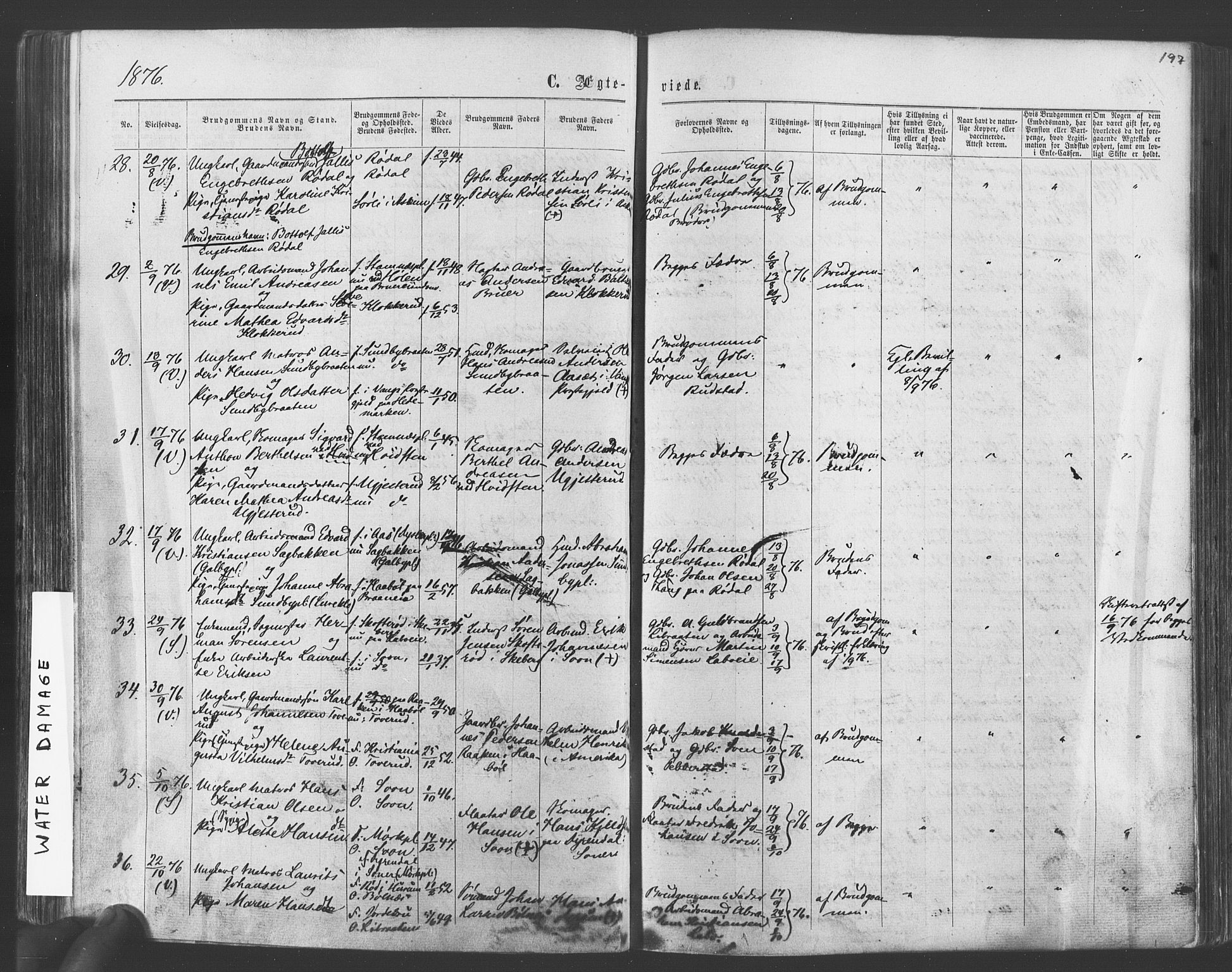 Vestby prestekontor Kirkebøker, SAO/A-10893/F/Fa/L0008: Parish register (official) no. I 8, 1863-1877, p. 197