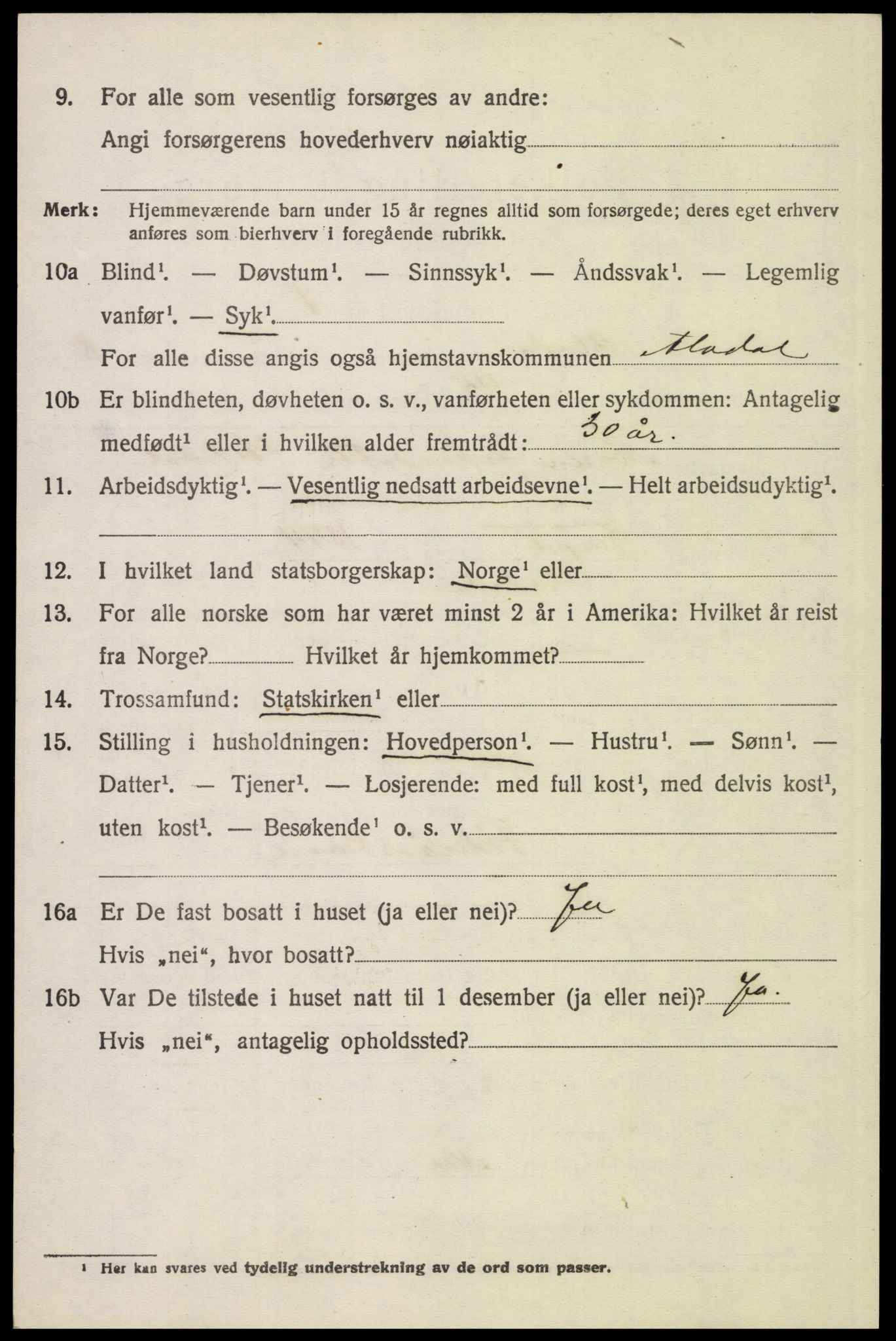 SAH, 1920 census for Alvdal, 1920, p. 4911