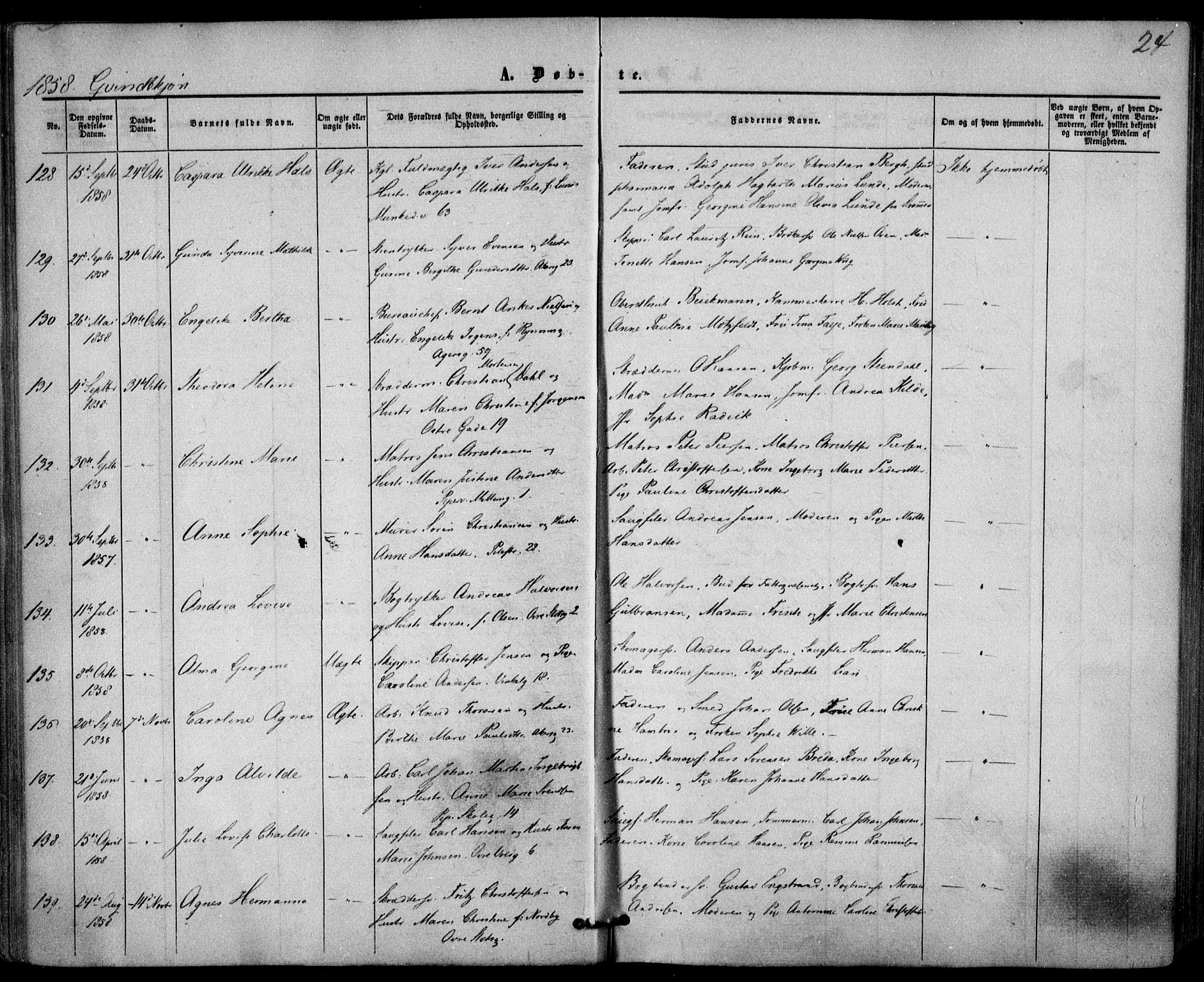 Trefoldighet prestekontor Kirkebøker, AV/SAO-A-10882/F/Fa/L0001: Parish register (official) no. I 1, 1858-1863, p. 24