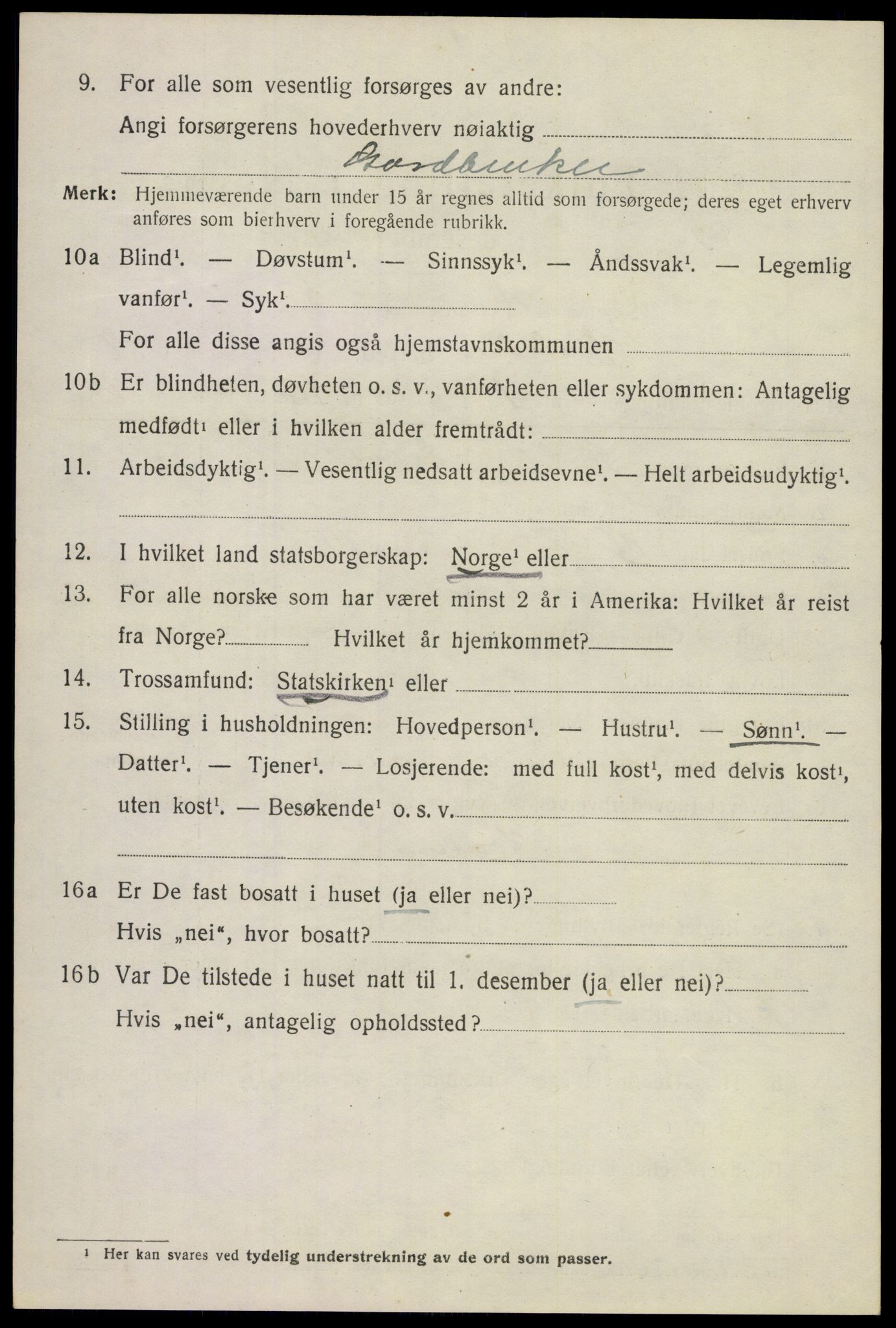 SAKO, 1920 census for Stokke, 1920, p. 9301
