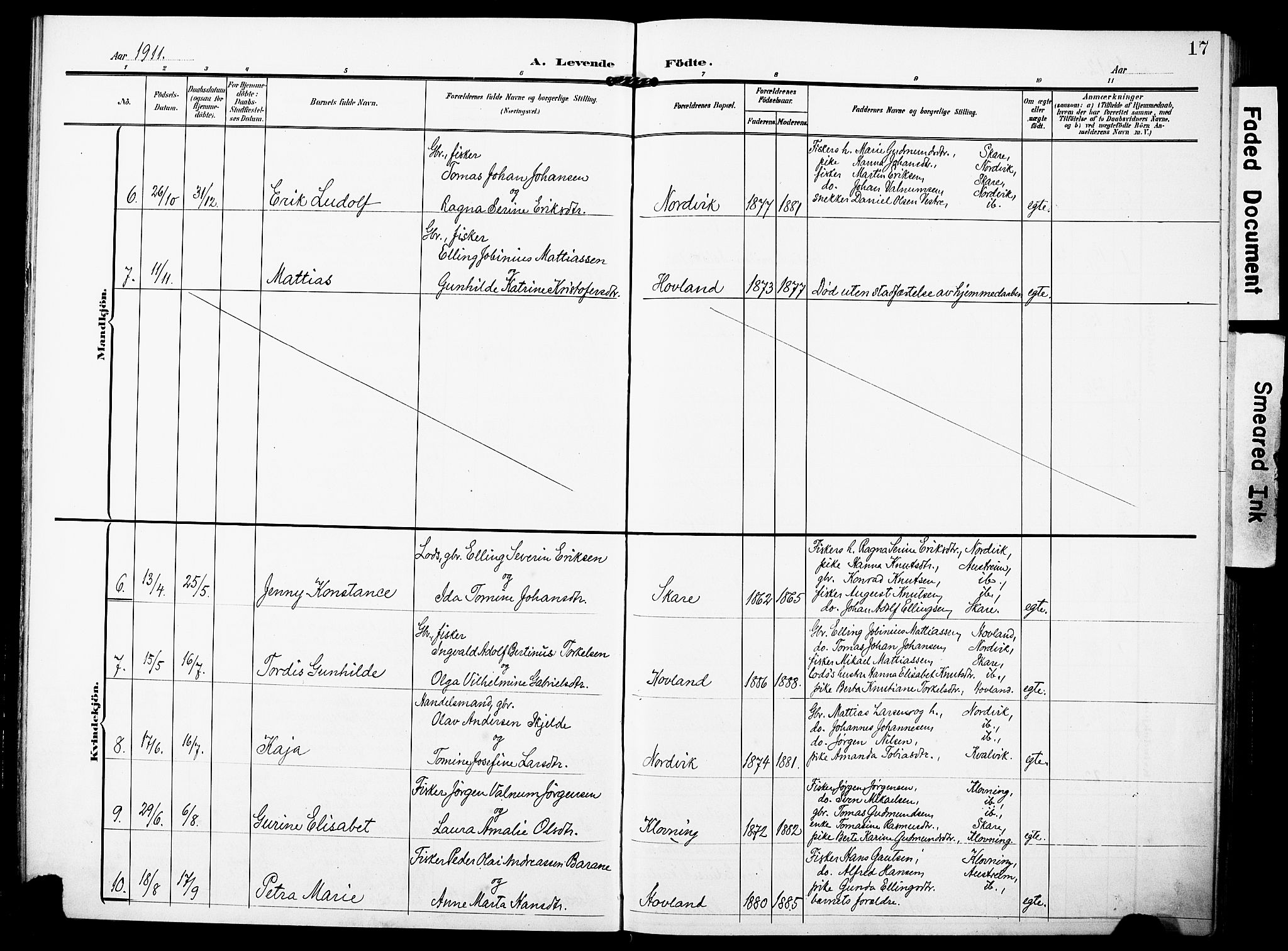 Torvastad sokneprestkontor, AV/SAST-A -101857/H/Ha/Haa/L0018: Parish register (official) no. A 17, 1903-1925, p. 17