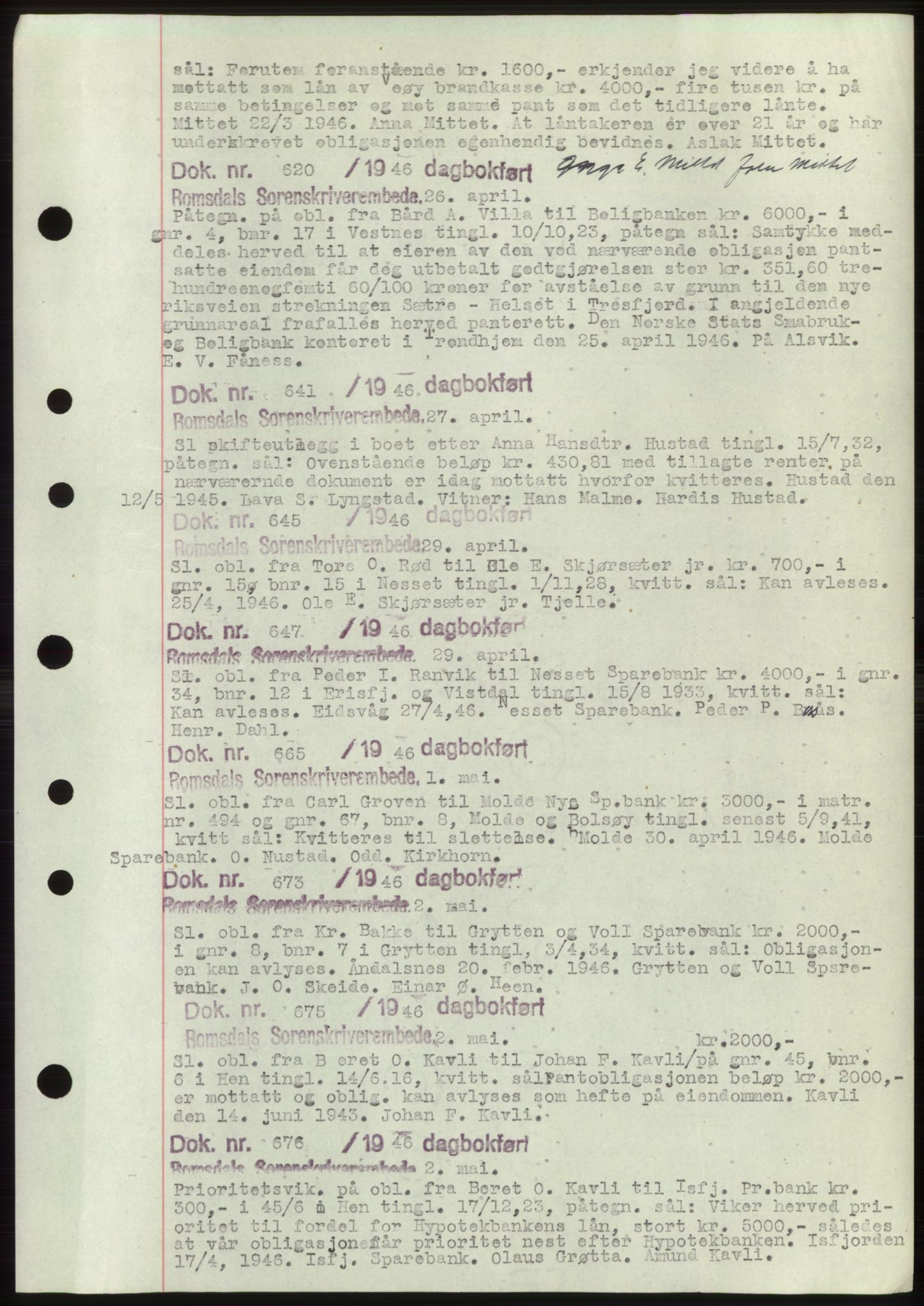 Romsdal sorenskriveri, AV/SAT-A-4149/1/2/2C: Mortgage book no. C1b, 1946-1949, Deed date: 26.04.1946