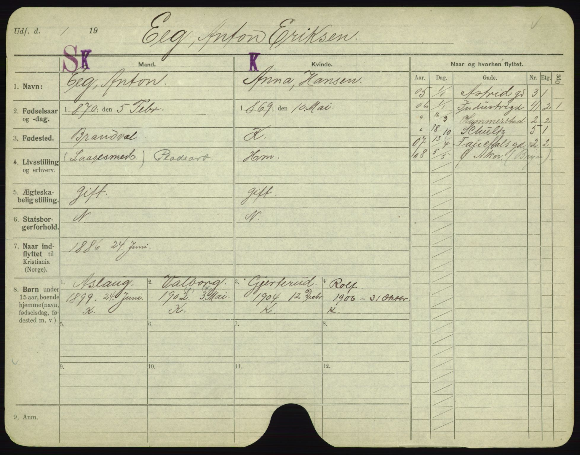 Oslo folkeregister, Registerkort, AV/SAO-A-11715/F/Fa/Fac/L0002: Menn, 1906-1914, p. 772a