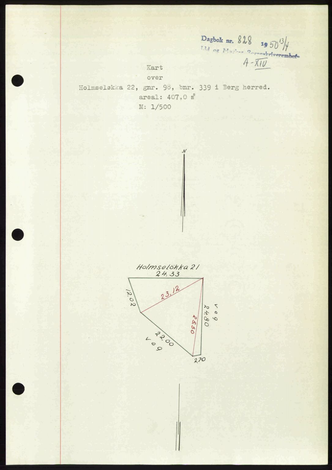 Idd og Marker sorenskriveri, AV/SAO-A-10283/G/Gb/Gbb/L0014: Mortgage book no. A14, 1950-1950, Diary no: : 828/1950