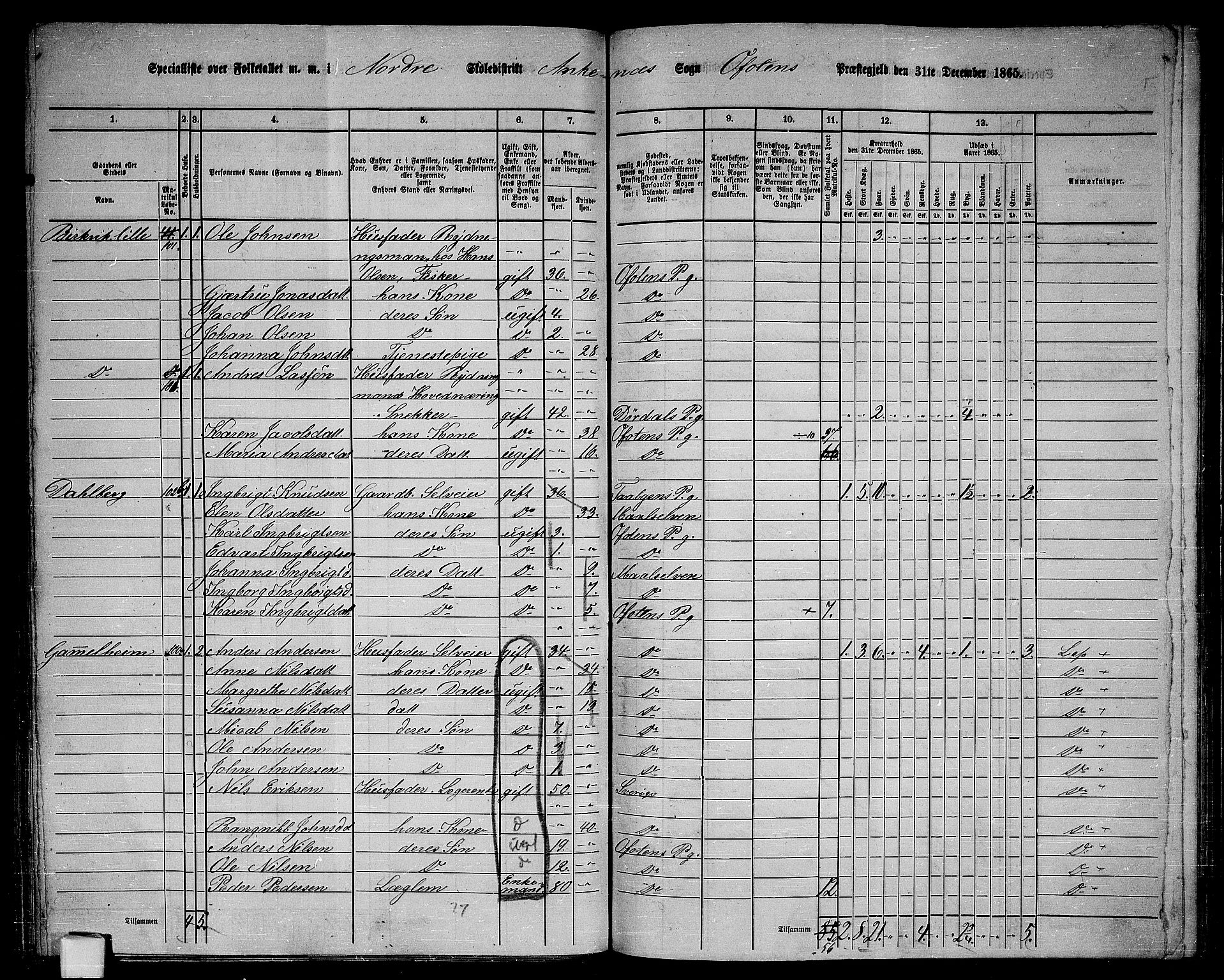 RA, 1865 census for Ofoten, 1865, p. 110