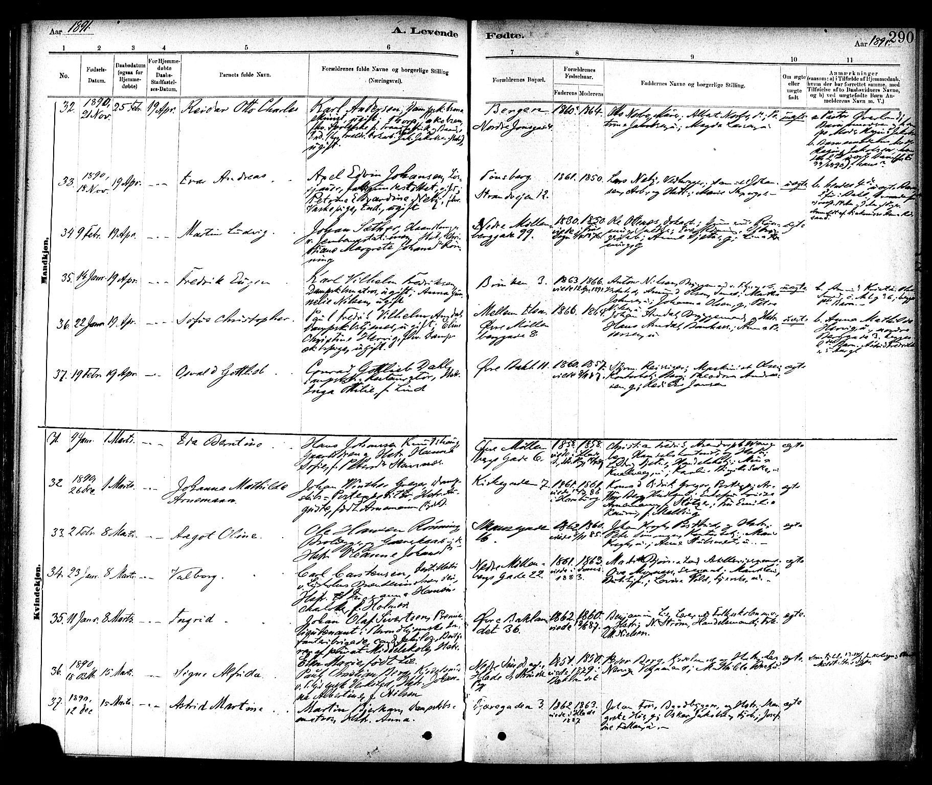 Ministerialprotokoller, klokkerbøker og fødselsregistre - Sør-Trøndelag, SAT/A-1456/604/L0188: Parish register (official) no. 604A09, 1878-1892, p. 290