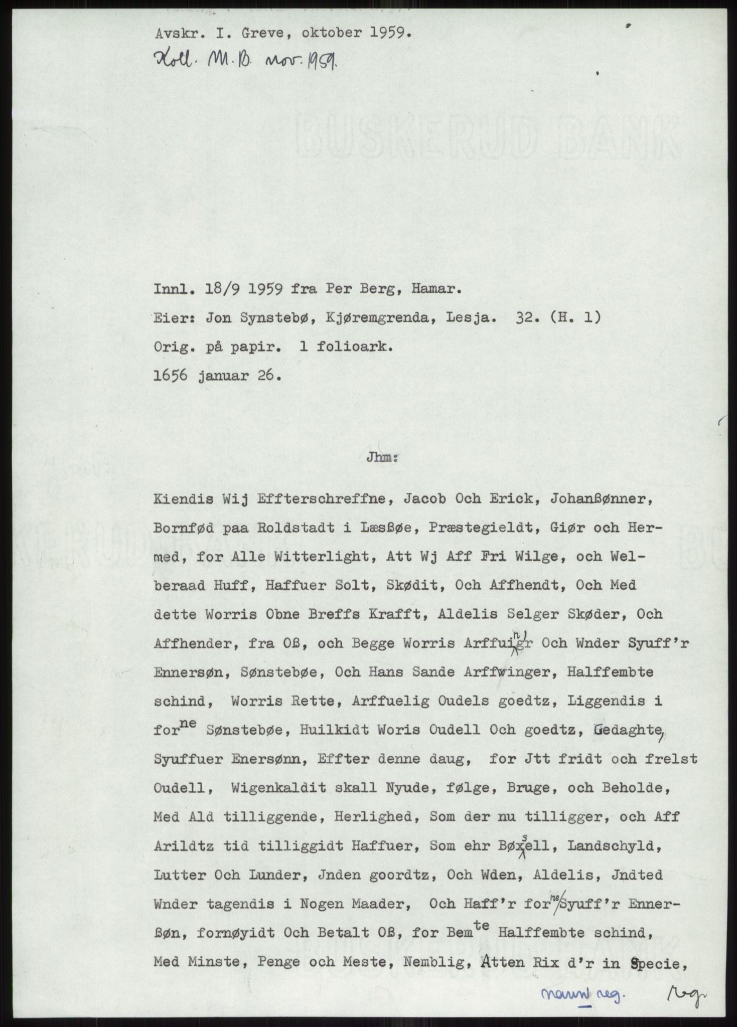 Samlinger til kildeutgivelse, Diplomavskriftsamlingen, AV/RA-EA-4053/H/Ha, p. 175