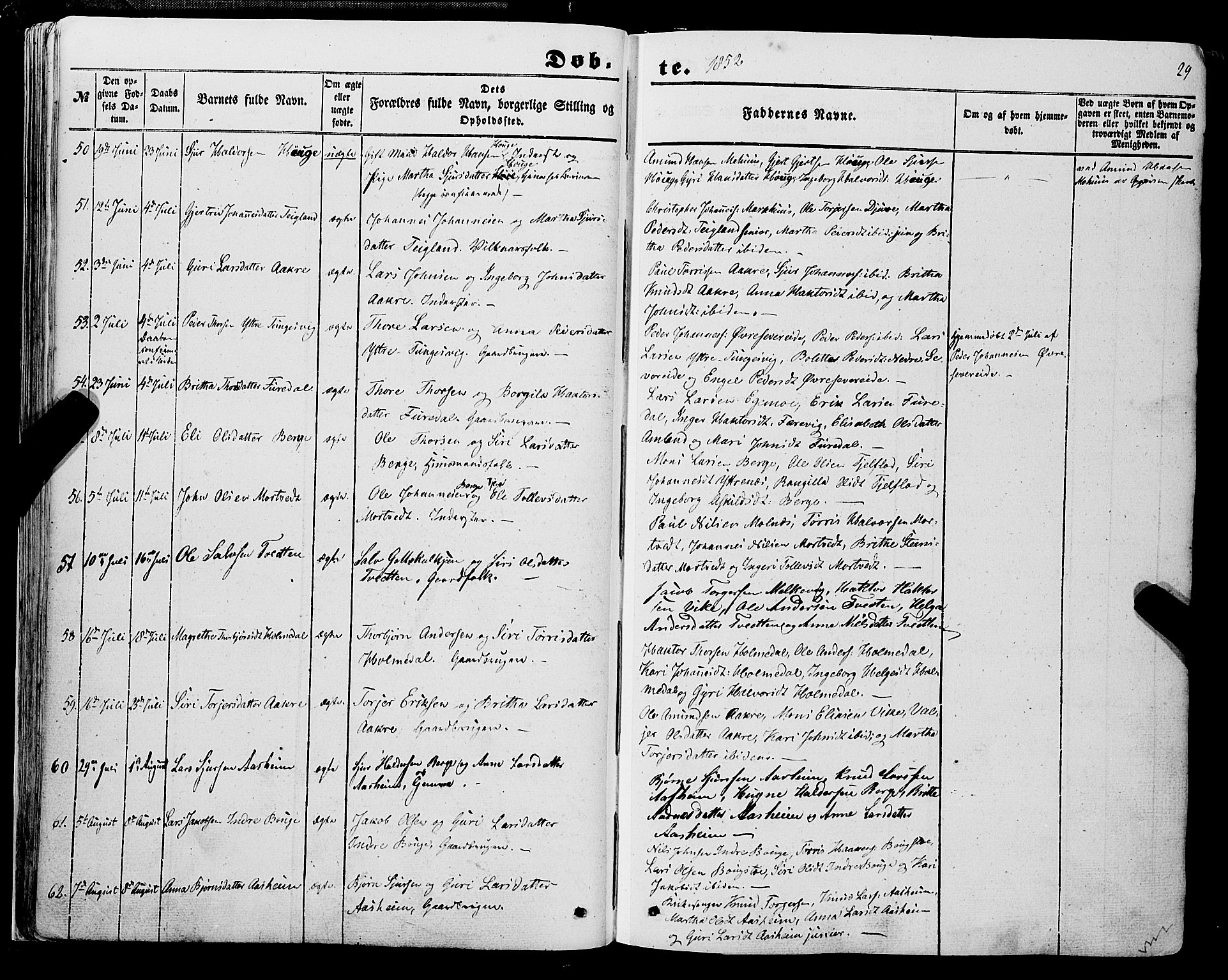 Skånevik sokneprestembete, AV/SAB-A-77801/H/Haa: Parish register (official) no. A 5I, 1848-1869, p. 29