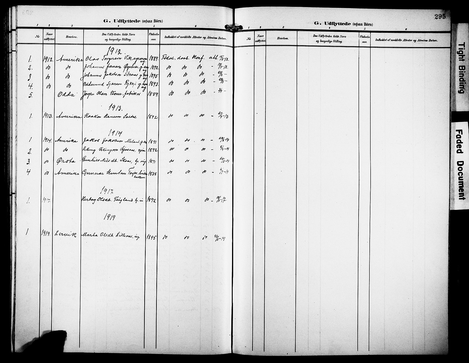 Kvam sokneprestembete, AV/SAB-A-76201/H/Hab: Parish register (copy) no. C 4, 1906-1931, p. 295