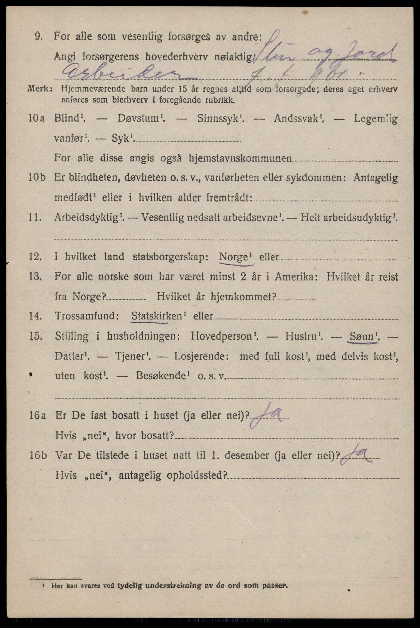 SAST, 1920 census for Strand, 1920, p. 7184