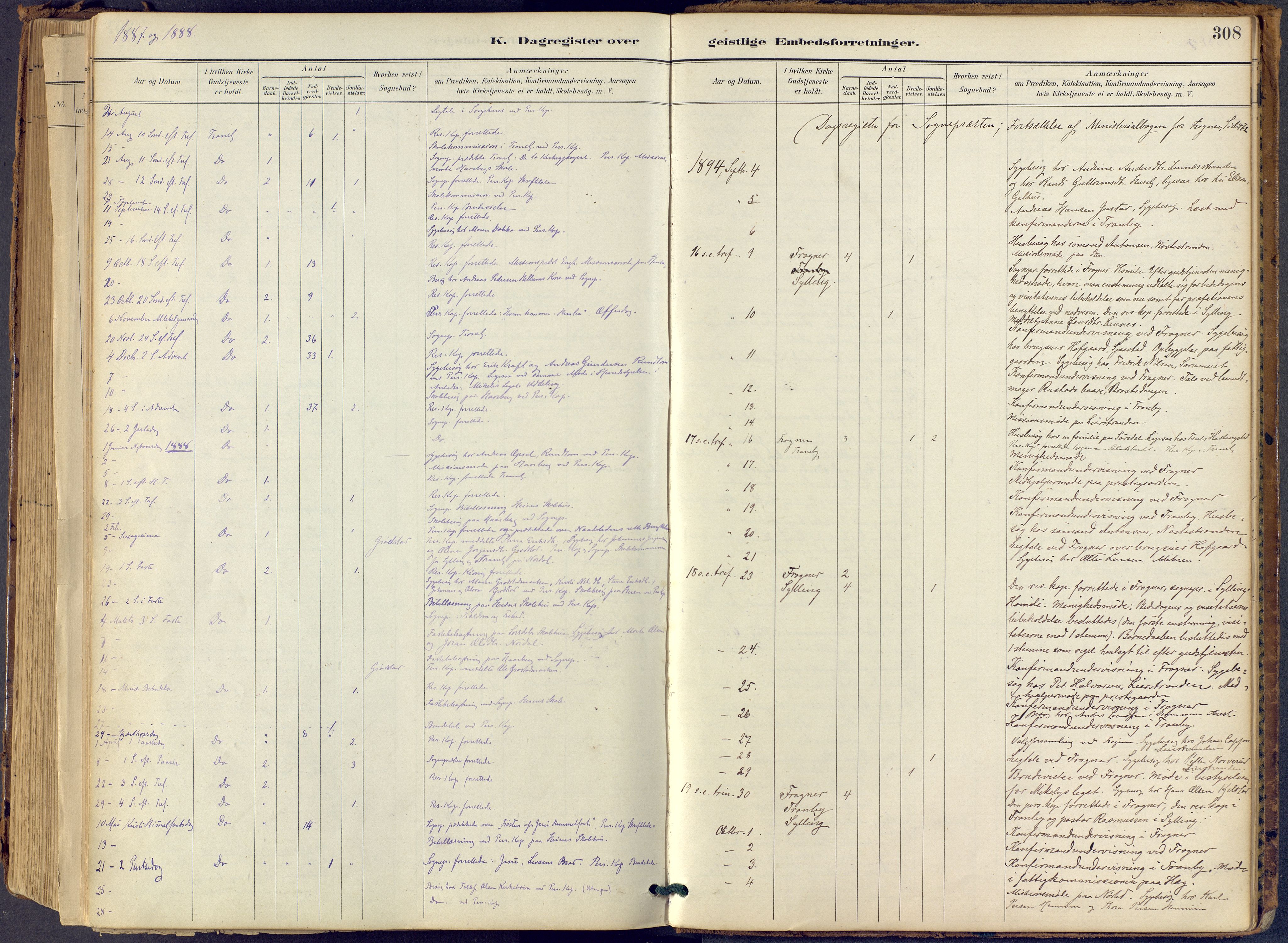 Lier kirkebøker, AV/SAKO-A-230/F/Fb/L0001: Parish register (official) no. II 1, 1883-1910, p. 308