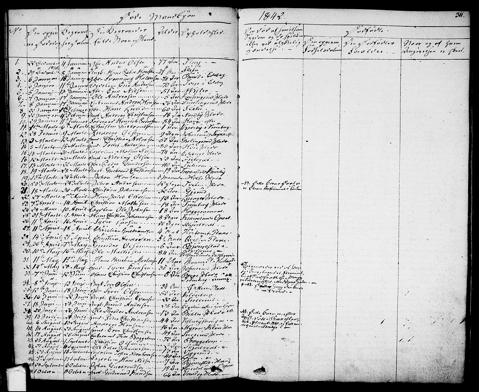 Eidsberg prestekontor Kirkebøker, AV/SAO-A-10905/F/Fa/L0008: Parish register (official) no. I 8, 1832-1848, p. 311