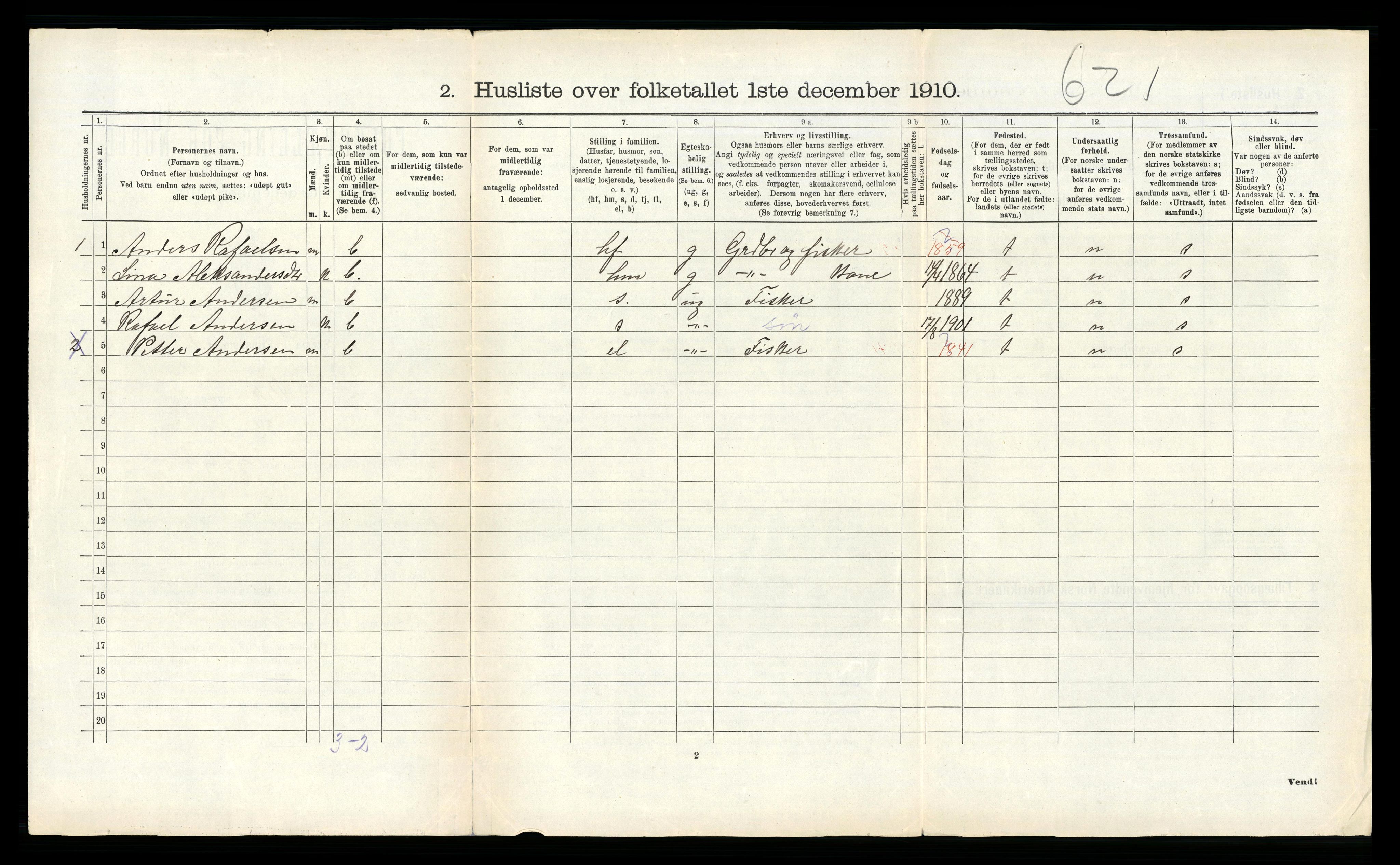 RA, 1910 census for Vik, 1910, p. 239