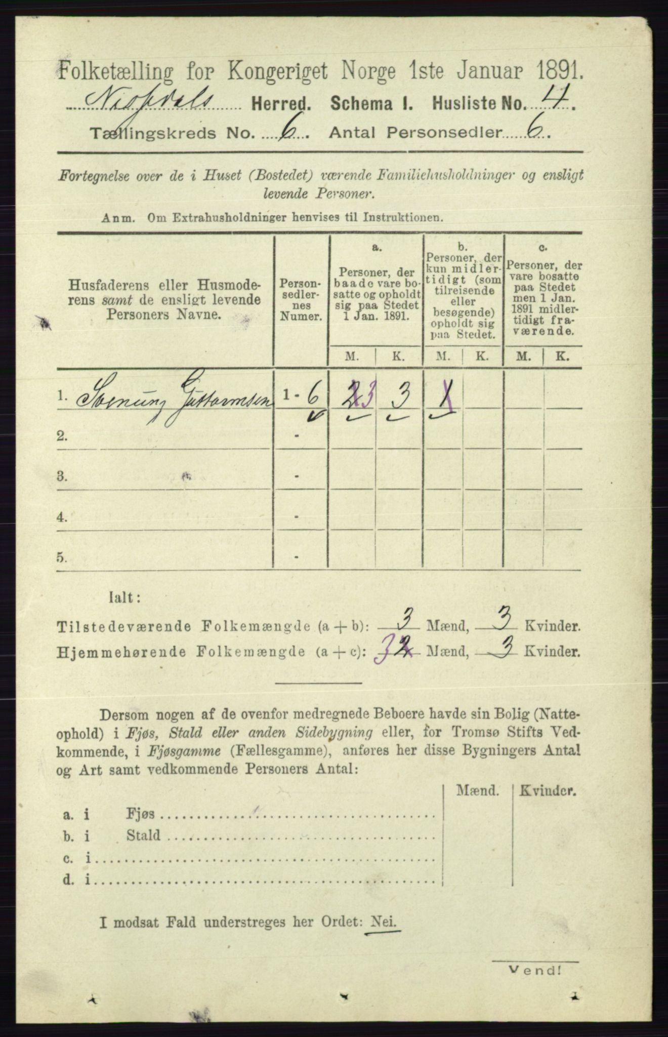 RA, 1891 census for 0830 Nissedal, 1891, p. 1318