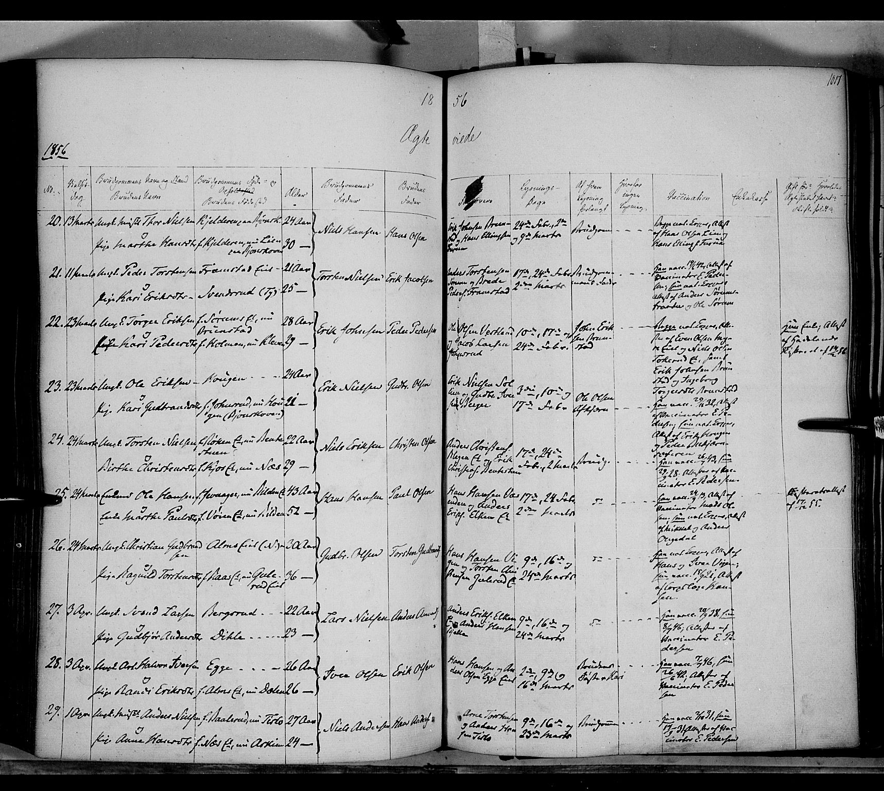 Gran prestekontor, AV/SAH-PREST-112/H/Ha/Haa/L0011: Parish register (official) no. 11, 1842-1856, p. 1016-1017