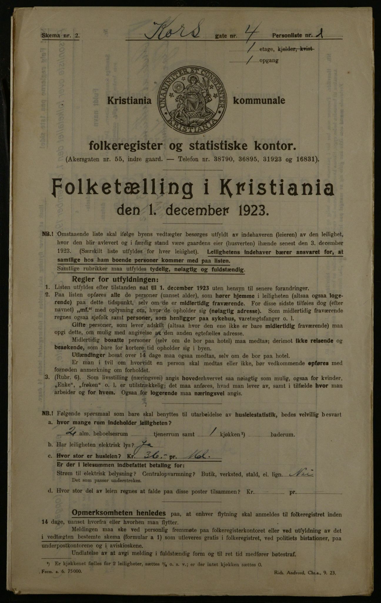 OBA, Municipal Census 1923 for Kristiania, 1923, p. 59847