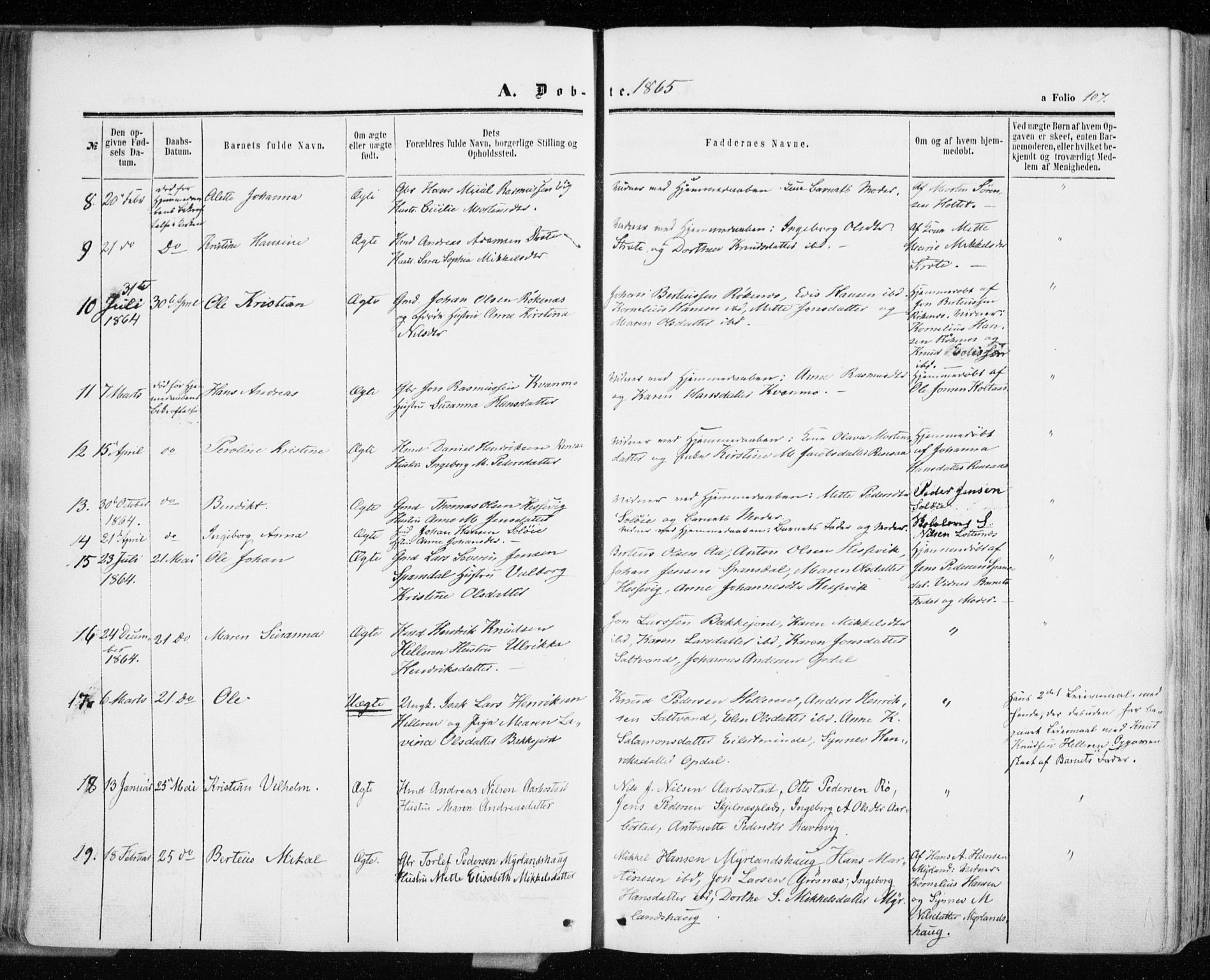 Ibestad sokneprestembete, AV/SATØ-S-0077/H/Ha/Haa/L0009kirke: Parish register (official) no. 9, 1859-1868, p. 107