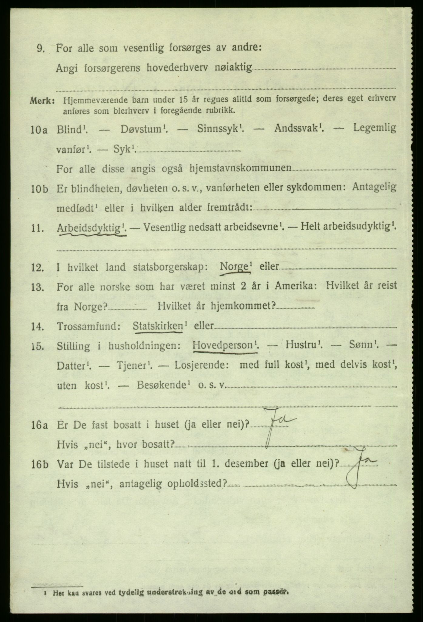 SAO, 1920 census for Torsnes, 1920, p. 2740