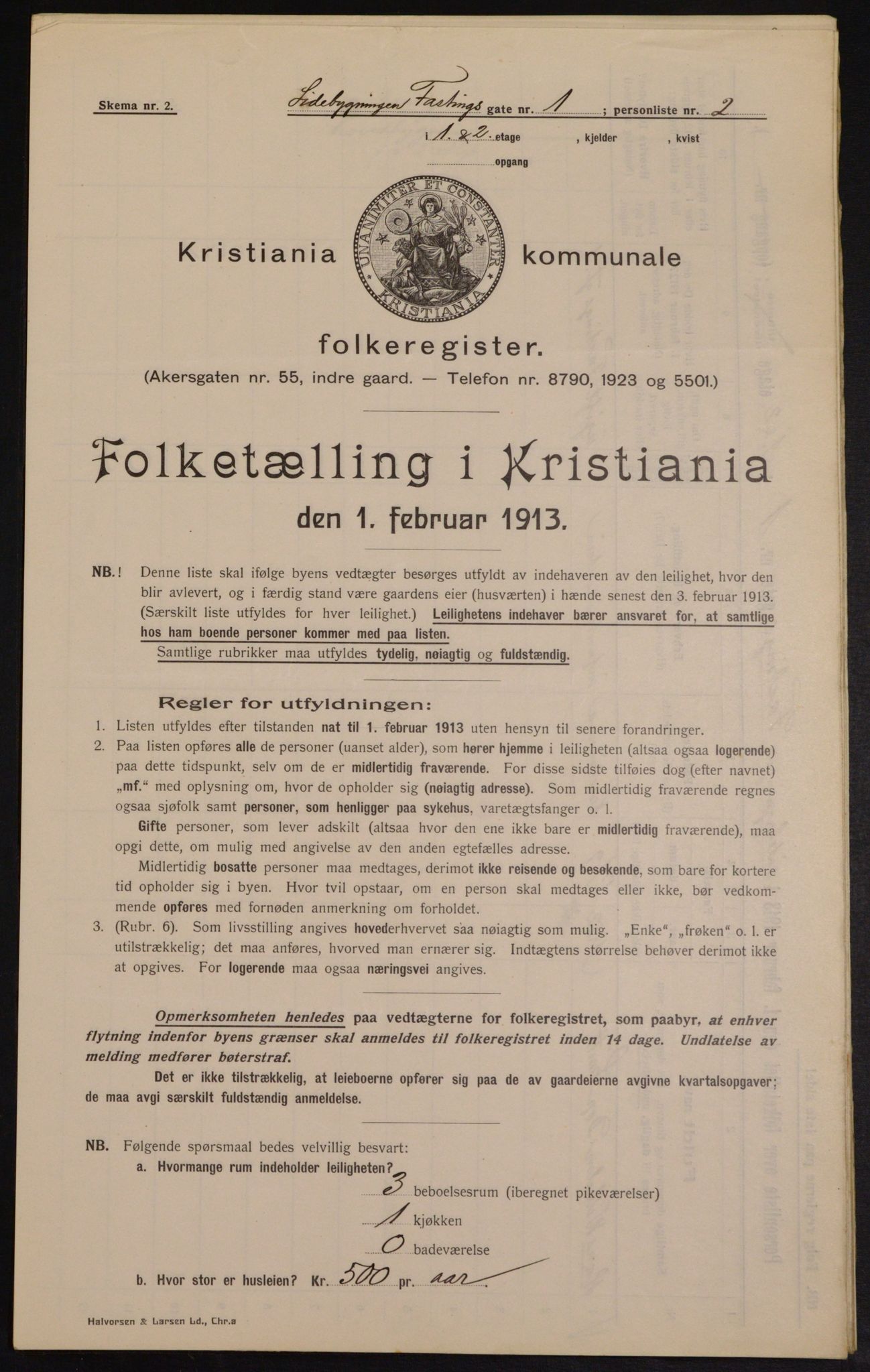 OBA, Municipal Census 1913 for Kristiania, 1913, p. 23754