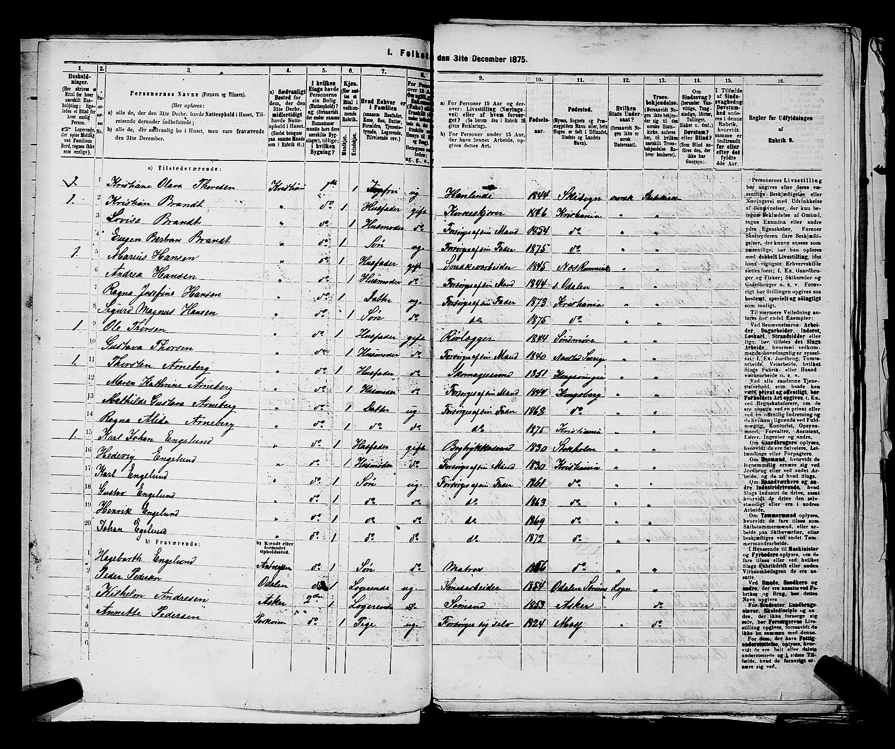 RA, 1875 census for 0301 Kristiania, 1875, p. 4206