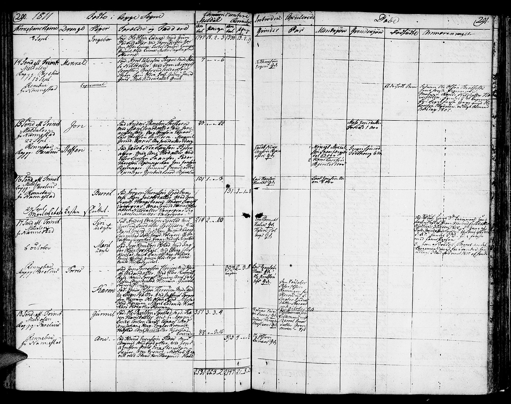 Ministerialprotokoller, klokkerbøker og fødselsregistre - Sør-Trøndelag, AV/SAT-A-1456/672/L0852: Parish register (official) no. 672A05, 1776-1815, p. 290-291