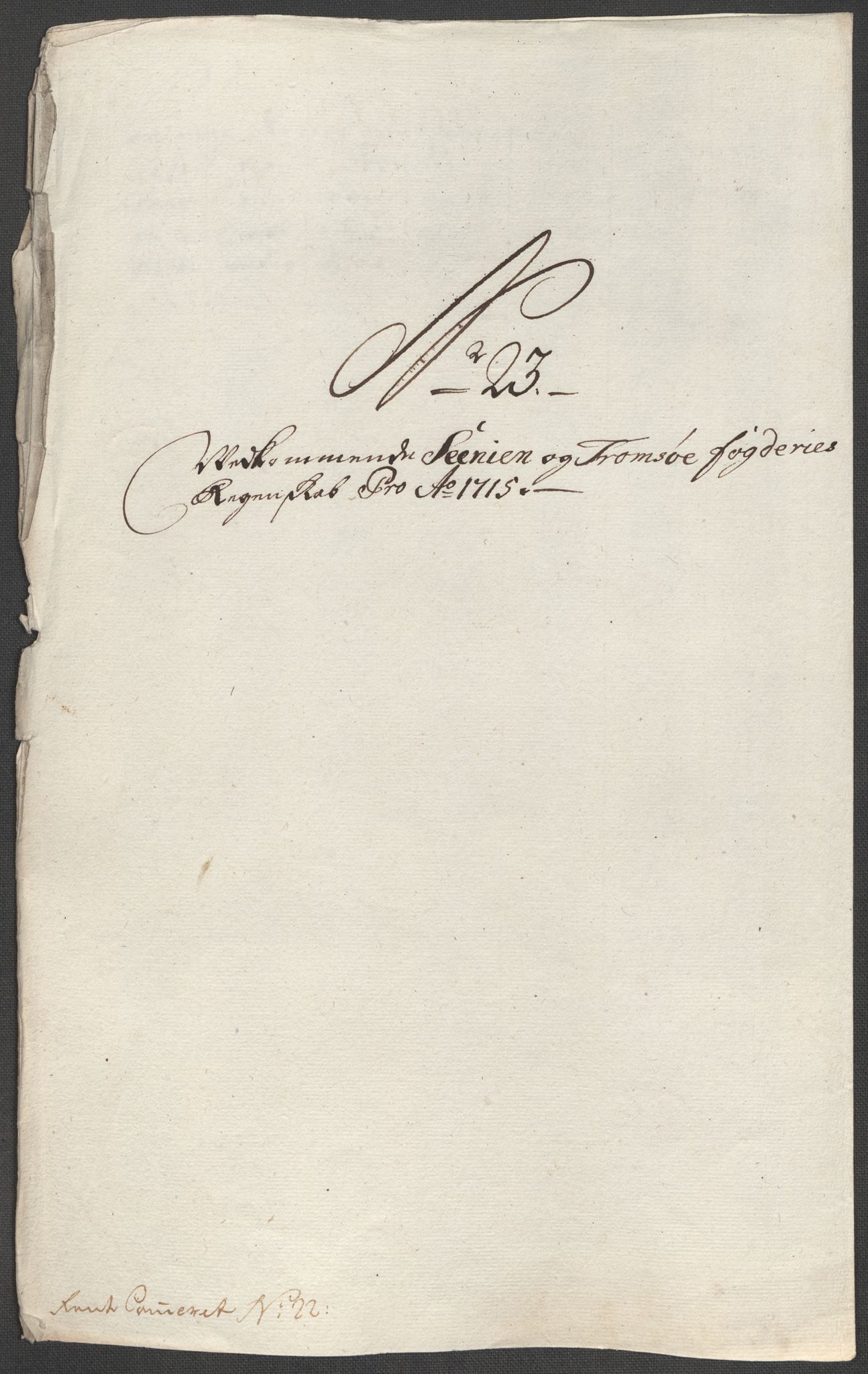 Rentekammeret inntil 1814, Reviderte regnskaper, Fogderegnskap, AV/RA-EA-4092/R68/L4761: Fogderegnskap Senja og Troms, 1715, p. 136