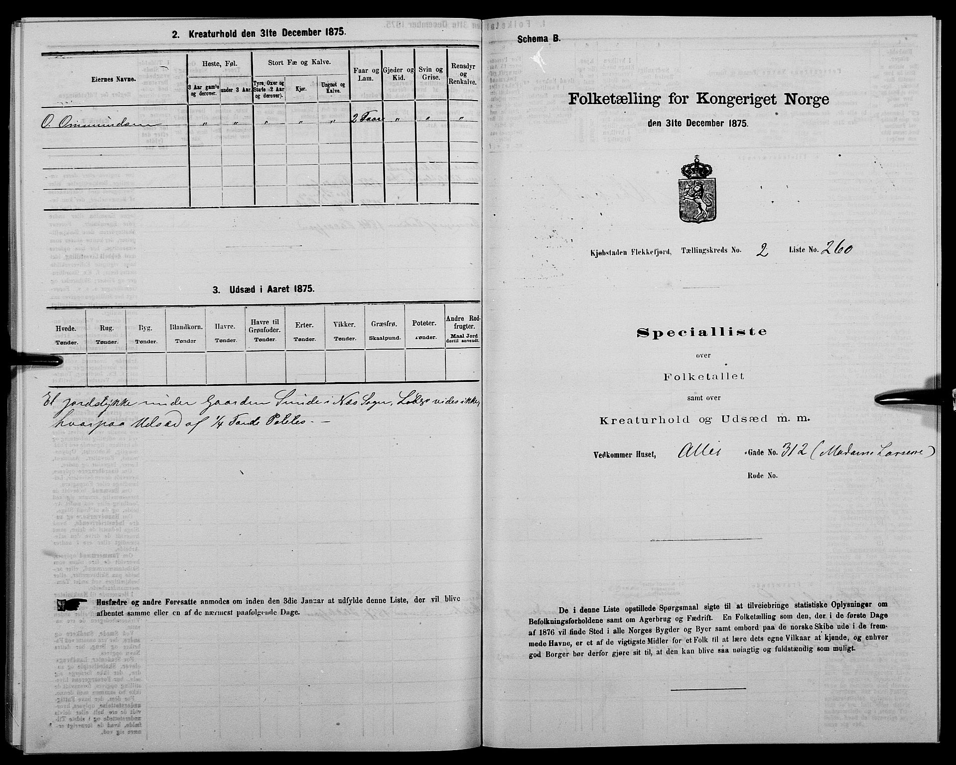 SAK, 1875 census for 1004B Flekkefjord/Flekkefjord, 1875, p. 386