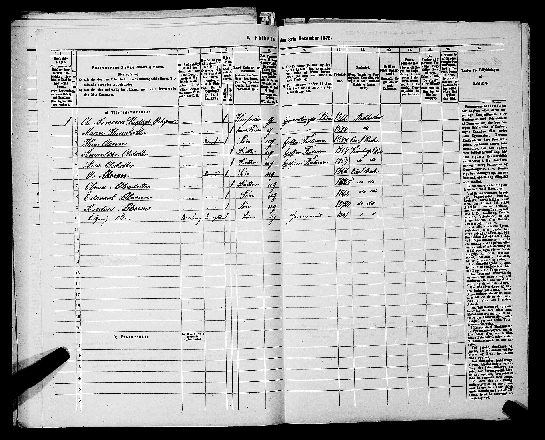 RA, 1875 census for 0128P Rakkestad, 1875, p. 550