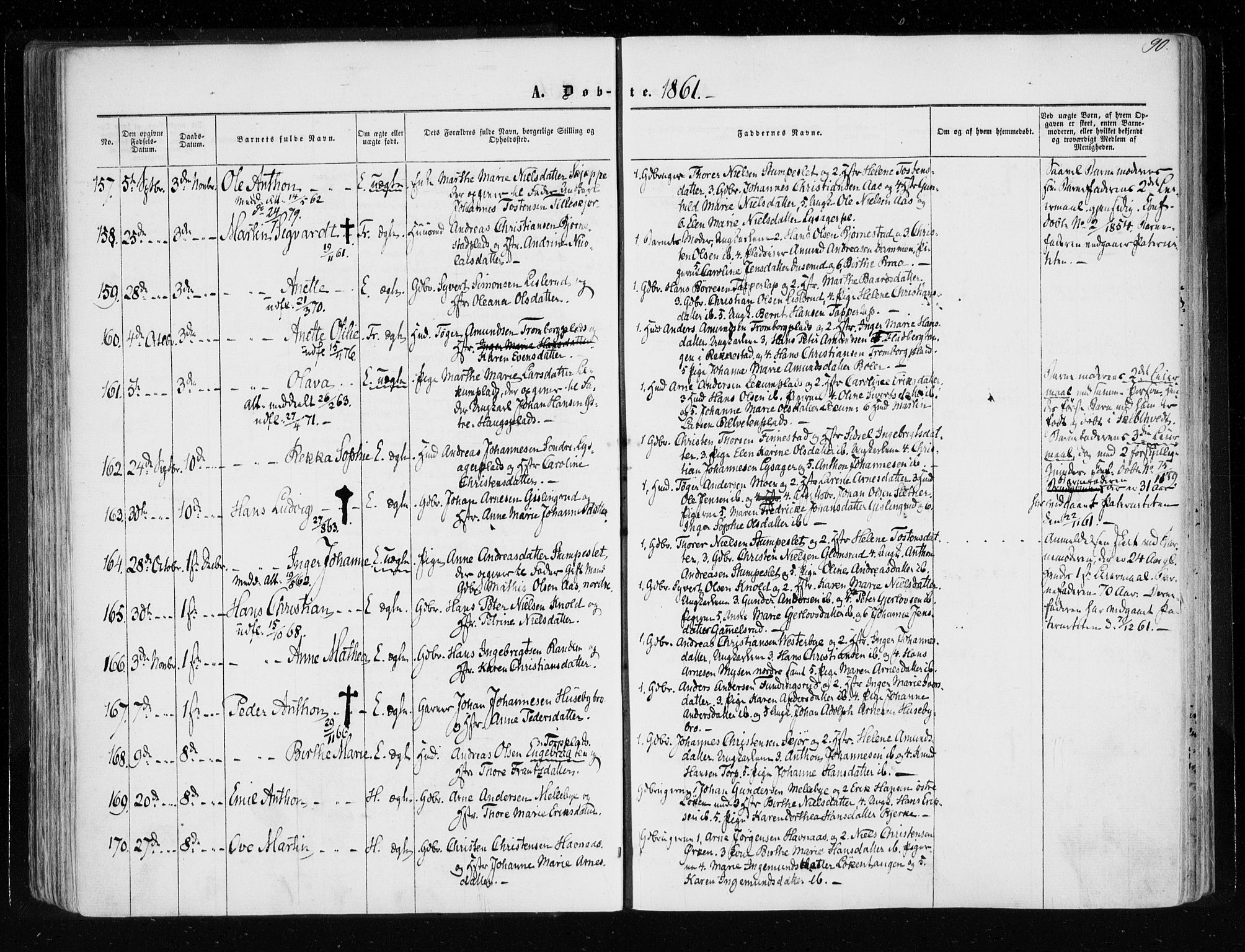 Eidsberg prestekontor Kirkebøker, AV/SAO-A-10905/F/Fa/L0010.a: Parish register (official) no. I 10A, 1857-1866, p. 90