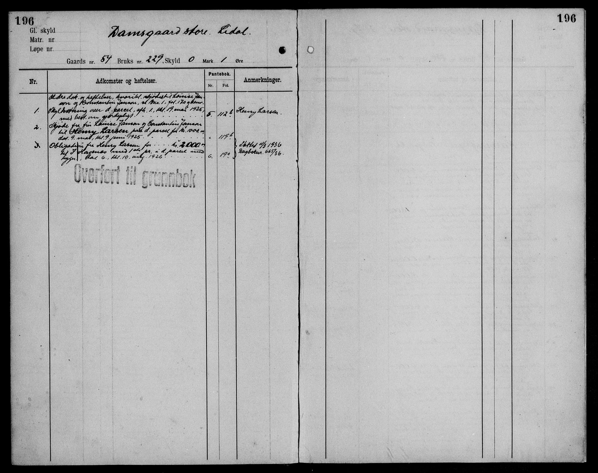 Midhordland sorenskriveri, AV/SAB-A-3001/1/G/Ga/Gab/L0115: Mortgage register no. II.A.b.115, p. 196
