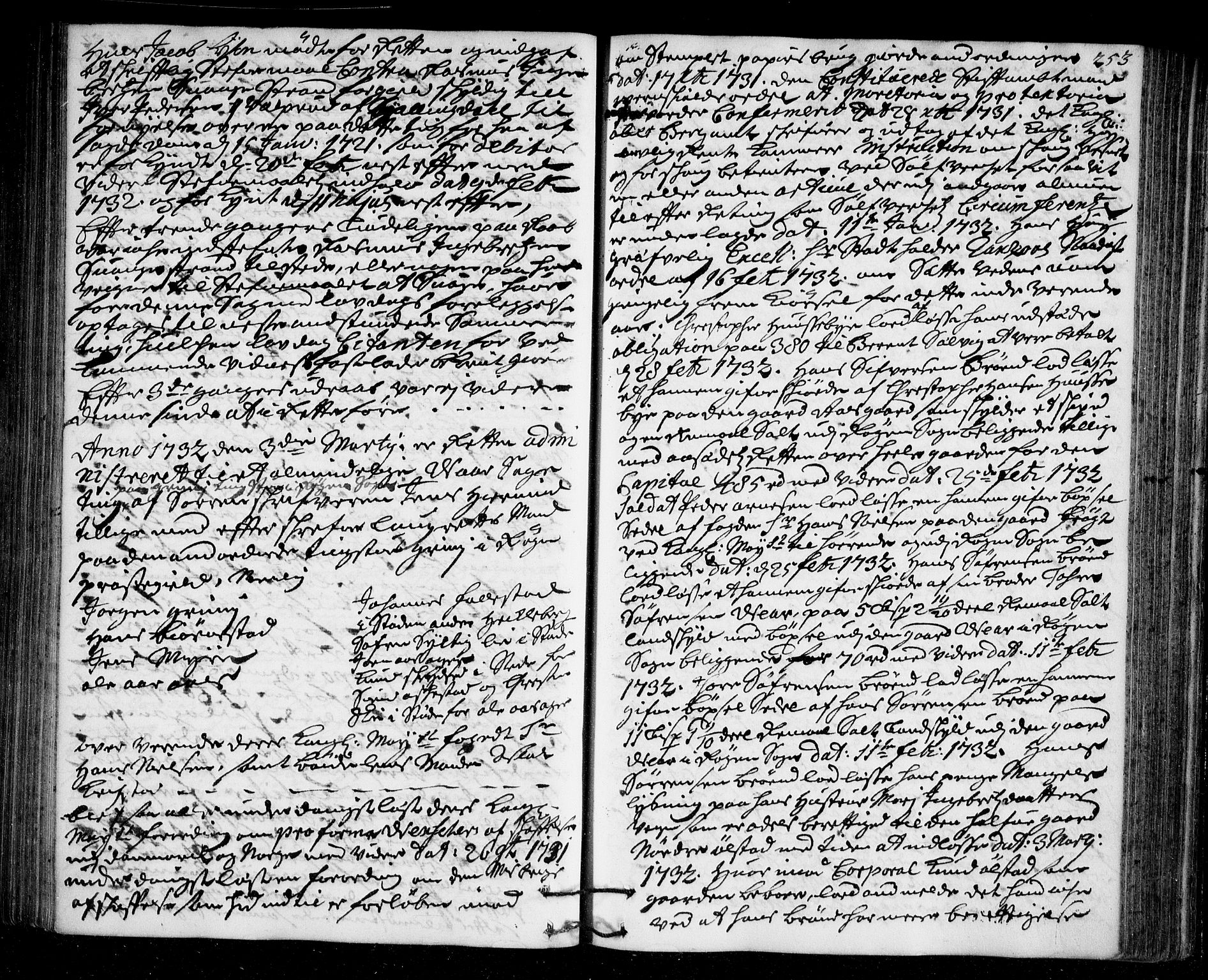 Lier, Røyken og Hurum sorenskriveri, AV/SAKO-A-89/F/Fa/L0046: Tingbok, 1729-1733, p. 253