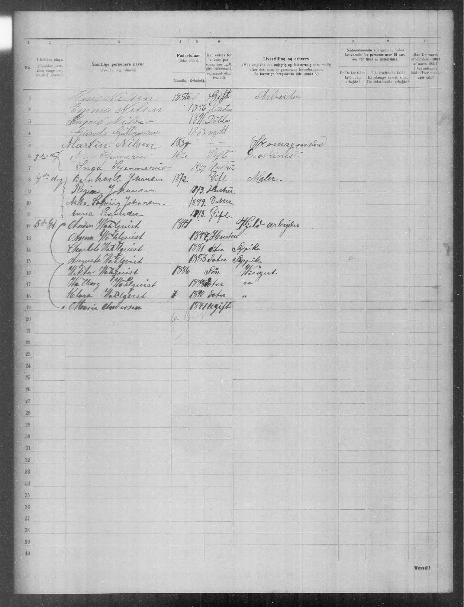 OBA, Municipal Census 1903 for Kristiania, 1903, p. 15408