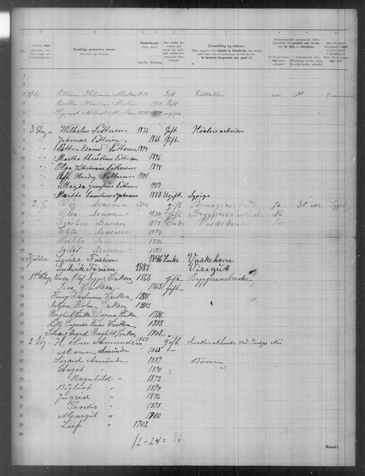 OBA, Municipal Census 1903 for Kristiania, 1903, p. 10503