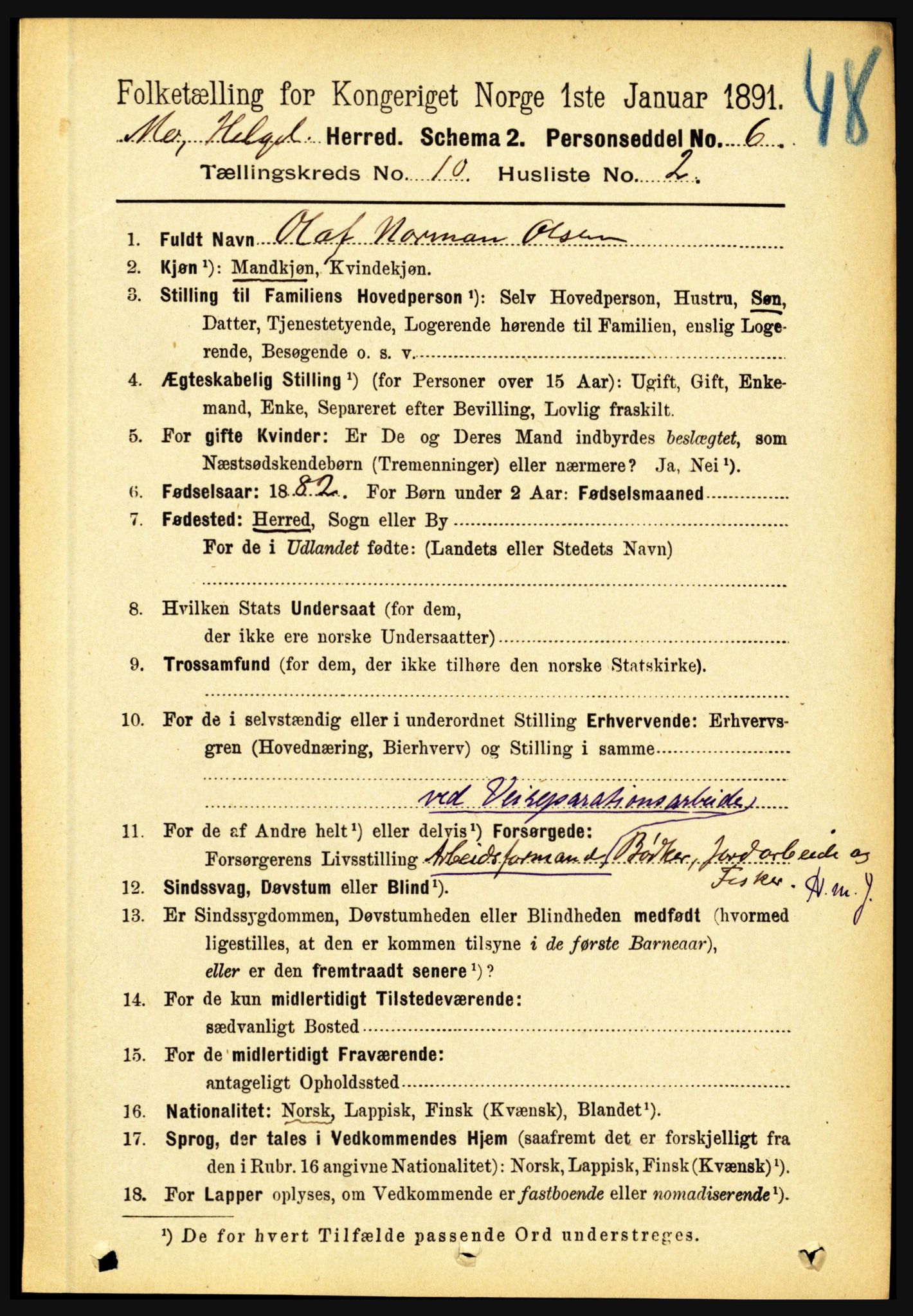 RA, 1891 census for 1833 Mo, 1891, p. 3950