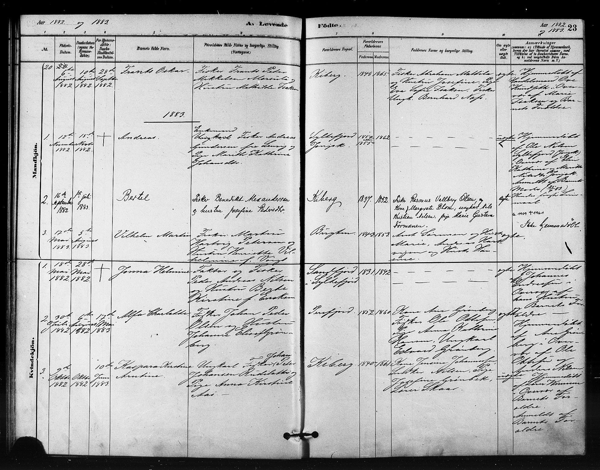 Vardø sokneprestkontor, SATØ/S-1332/H/Ha/L0008kirke: Parish register (official) no. 8, 1879-1887, p. 23