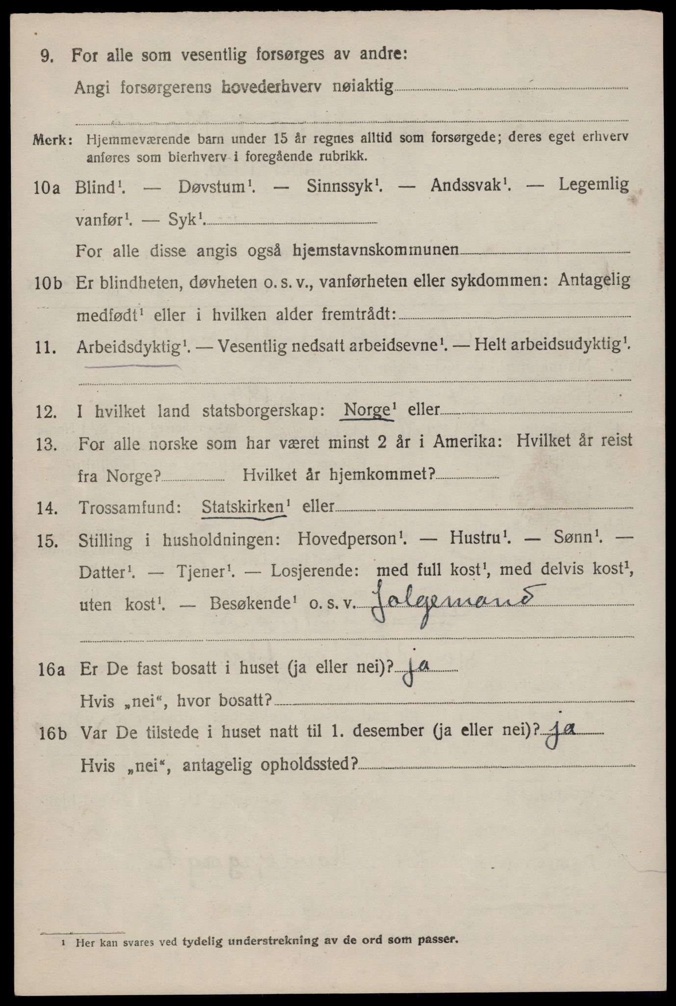 SAST, 1920 census for Bjerkreim, 1920, p. 2123