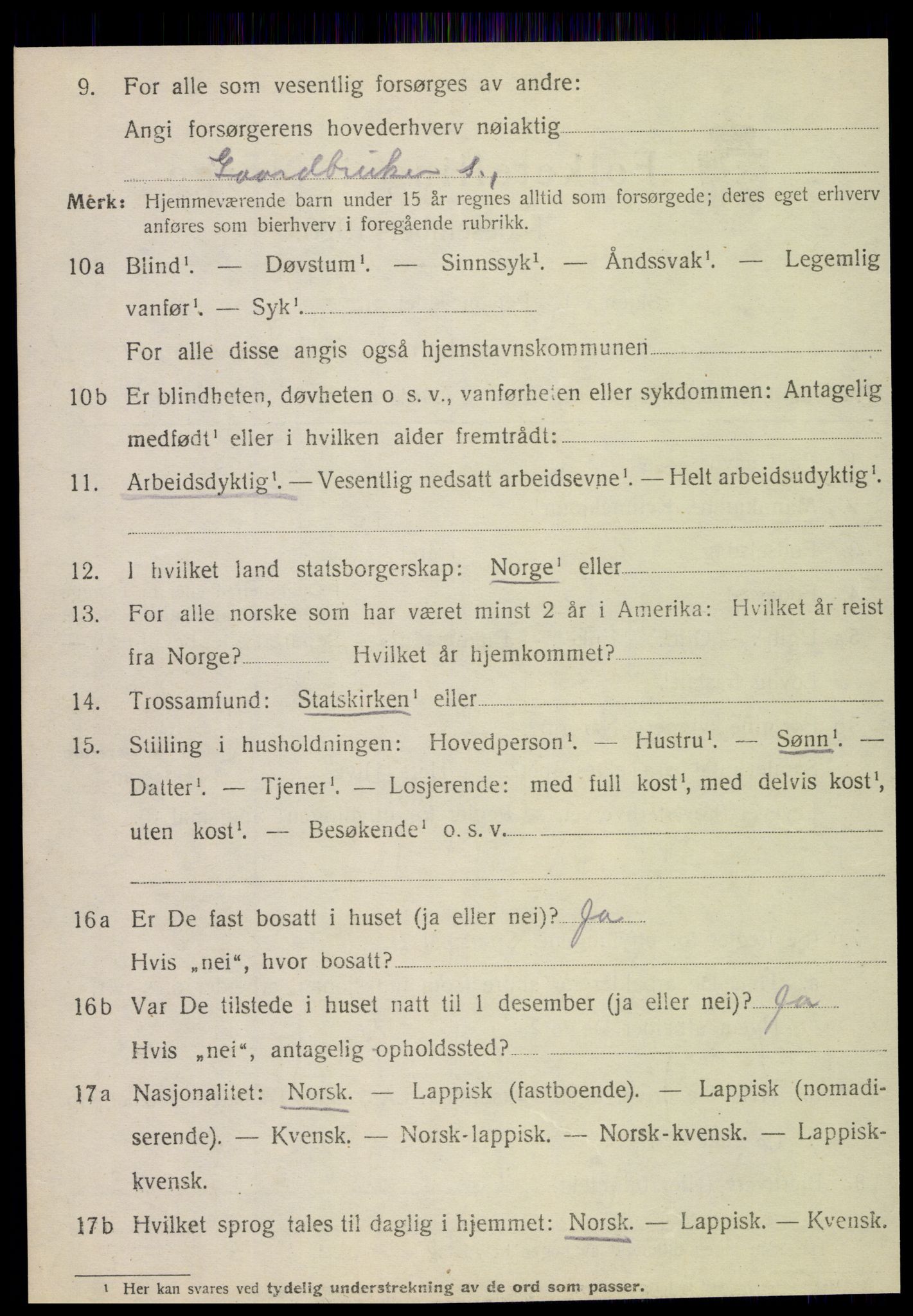 SAT, 1920 census for Alstahaug, 1920, p. 580