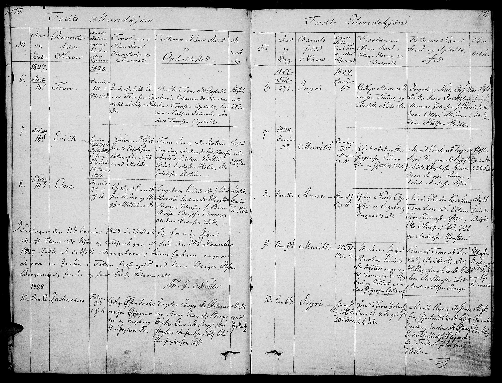 Vang prestekontor, Valdres, SAH/PREST-140/H/Ha/L0003: Parish register (official) no. 3, 1809-1831, p. 170-171