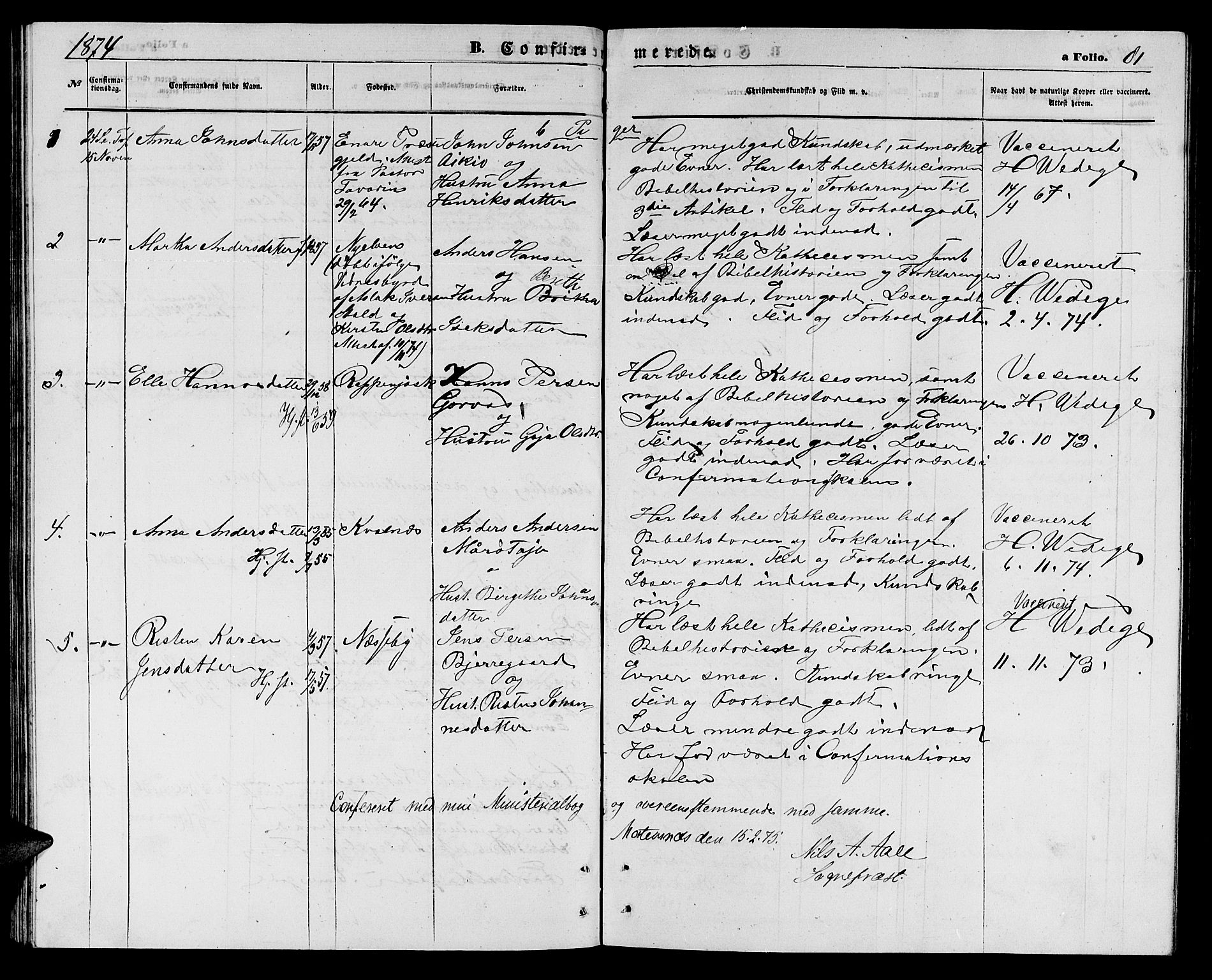 Nesseby sokneprestkontor, SATØ/S-1330/H/Hb/L0003klokker: Parish register (copy) no. 3, 1869-1876, p. 81