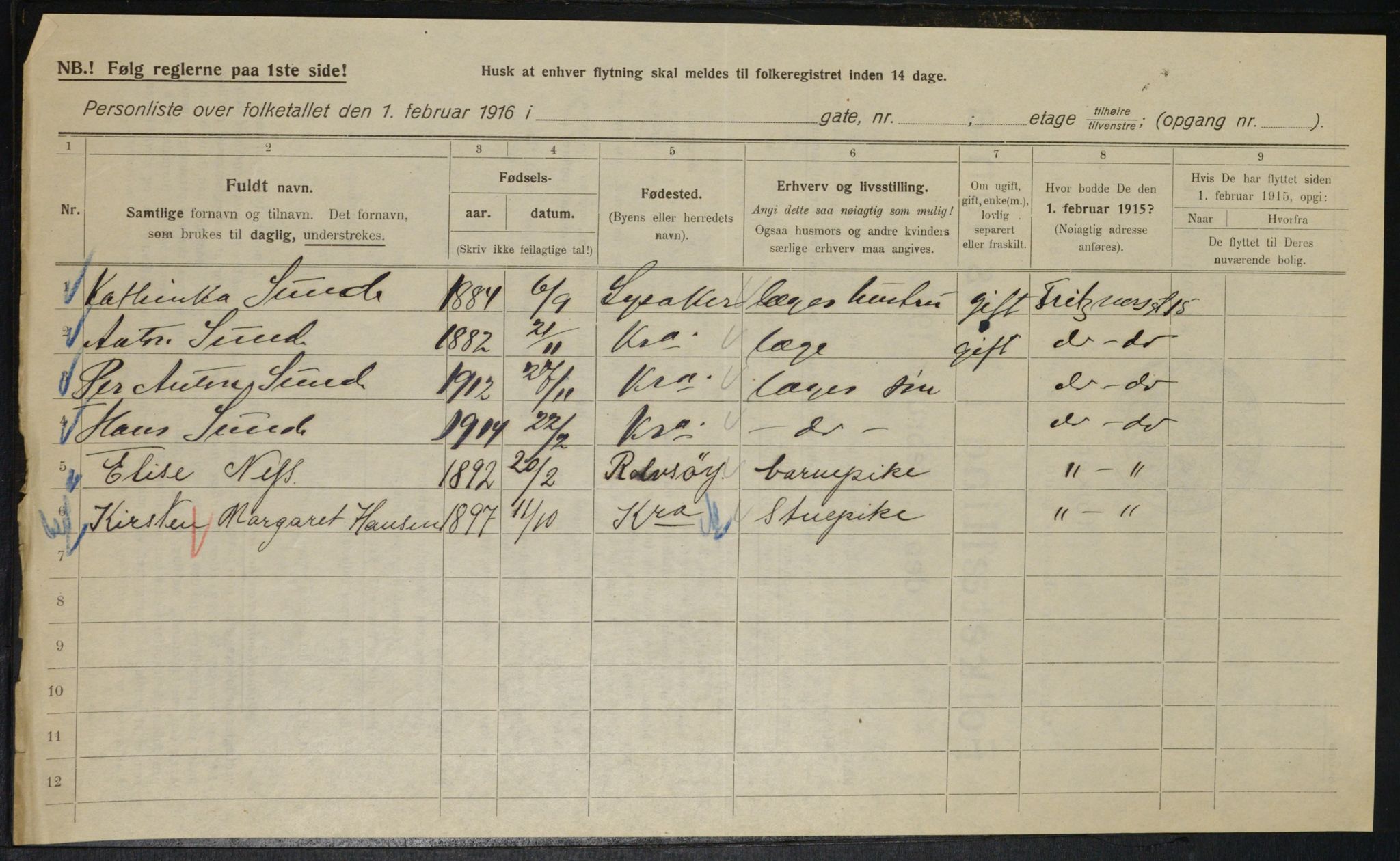 OBA, Municipal Census 1916 for Kristiania, 1916, p. 27645