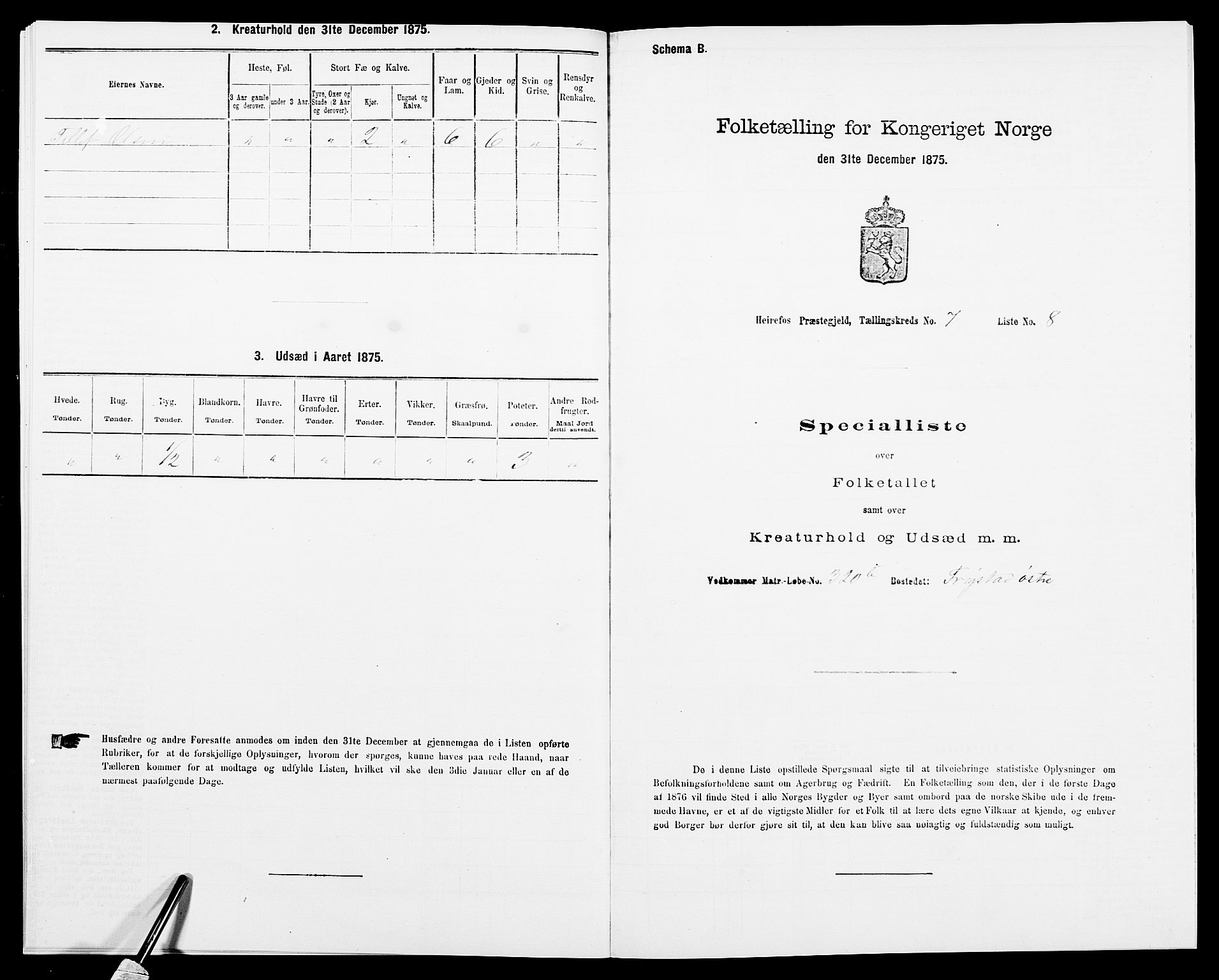 SAK, 1875 census for 0933P Herefoss, 1875, p. 577