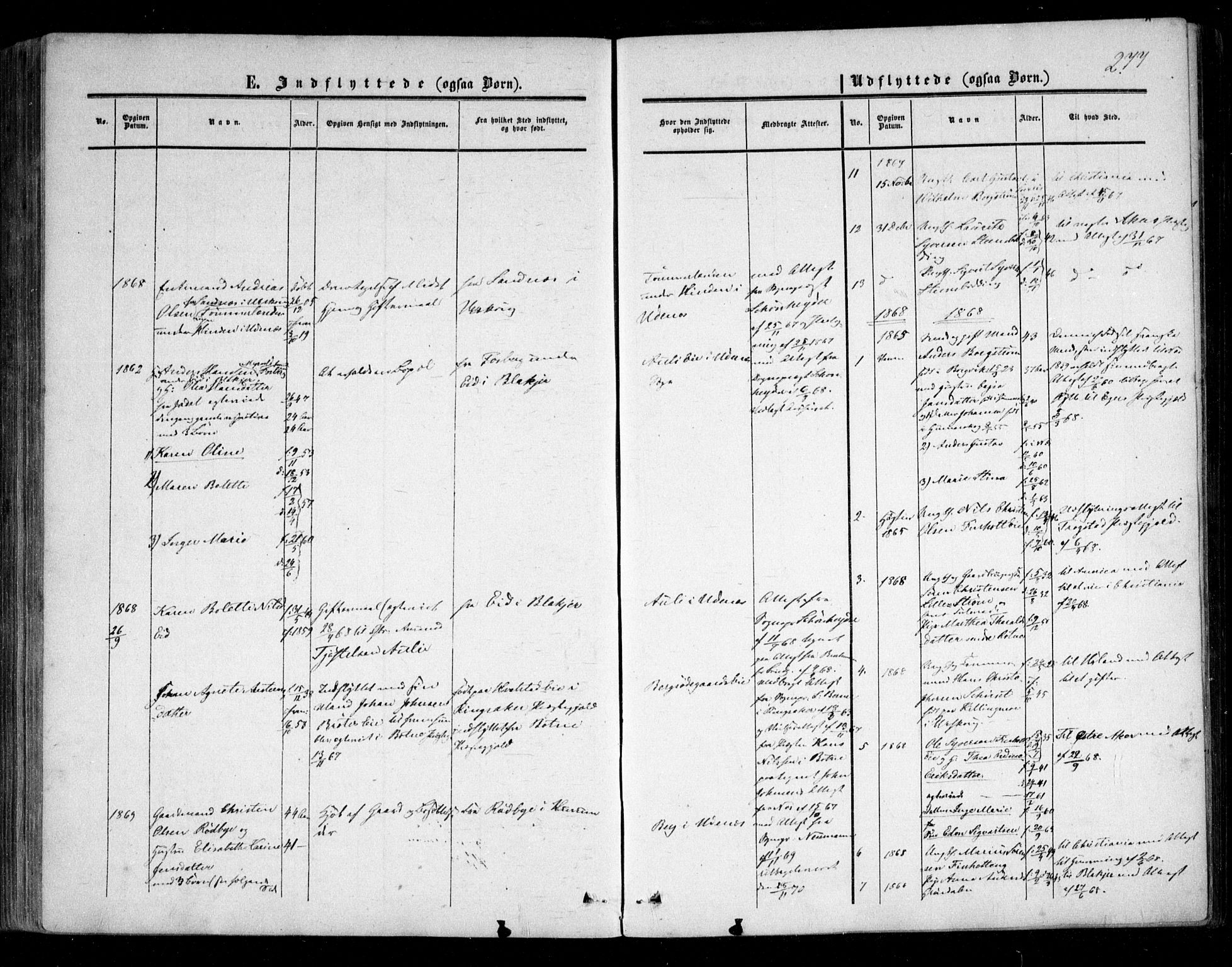 Nes prestekontor Kirkebøker, AV/SAO-A-10410/F/Fc/L0001: Parish register (official) no. III 1, 1859-1882, p. 277